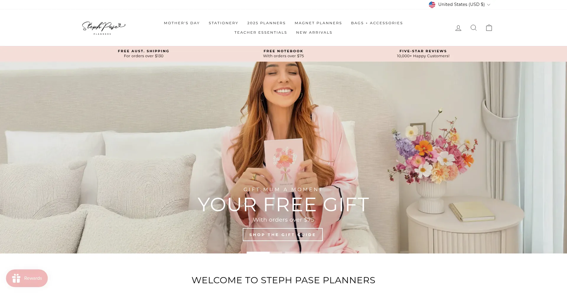 Website screenshot of Stephpaseplanners.com.au