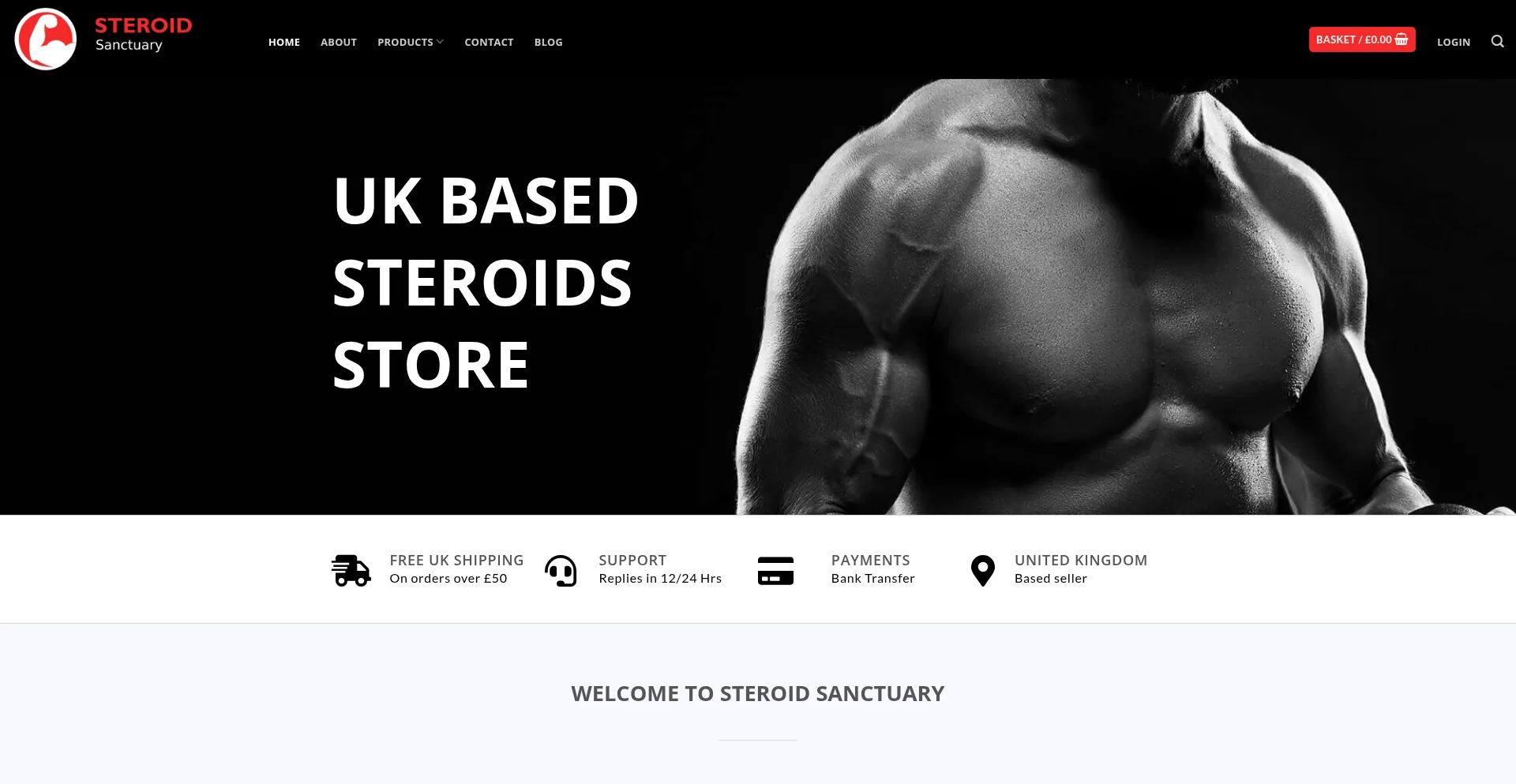 Website screenshot of Steroidsanctuary.com