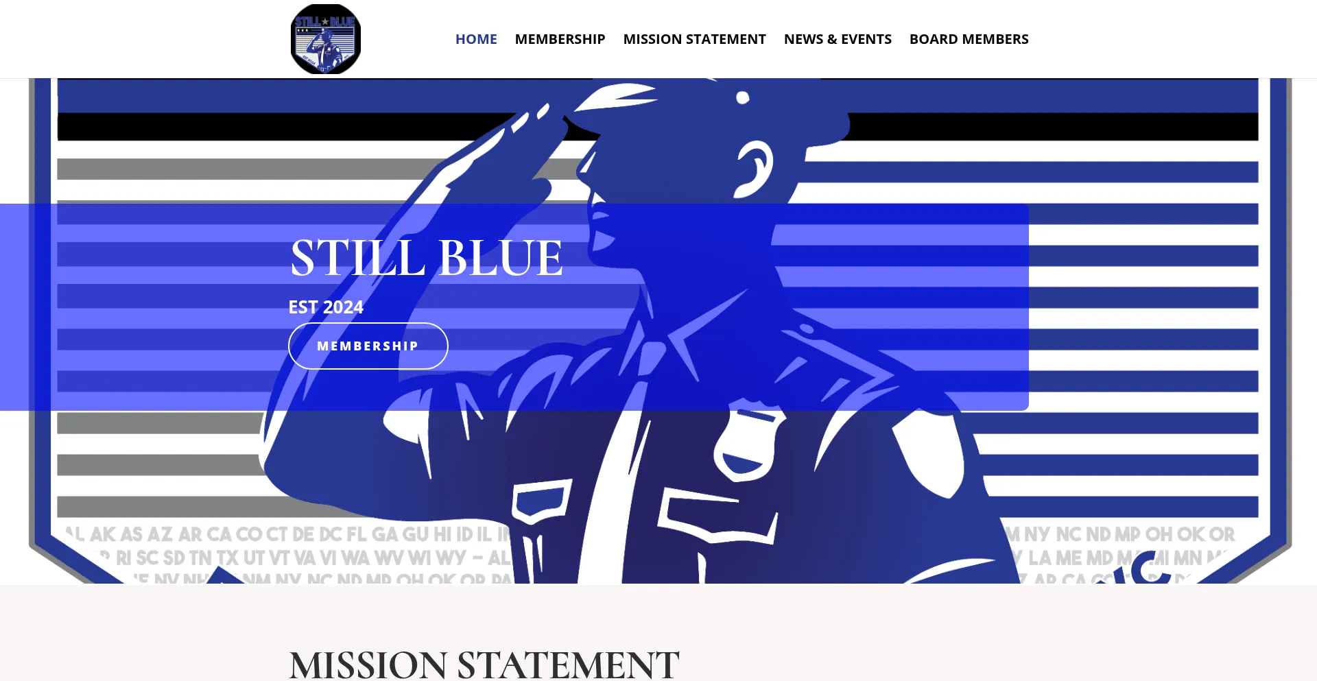 Website screenshot of Stillblueusa.org