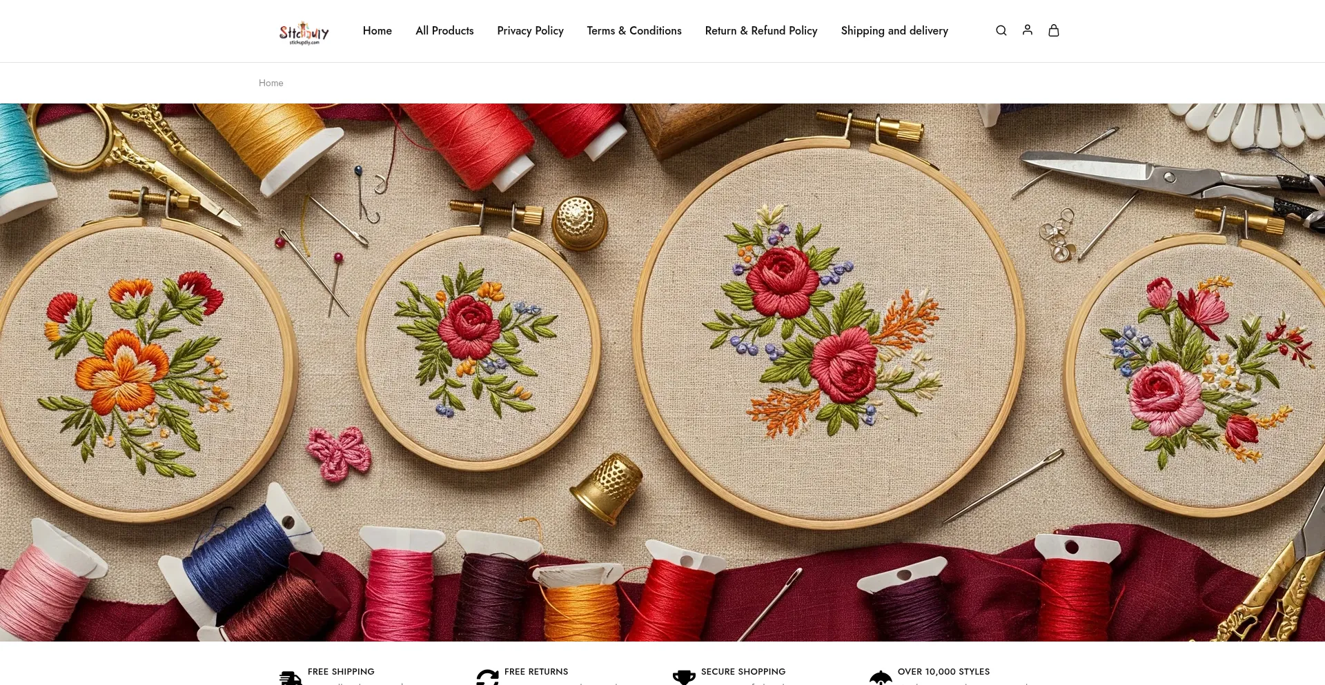 Website screenshot of Stitchupdiy.com