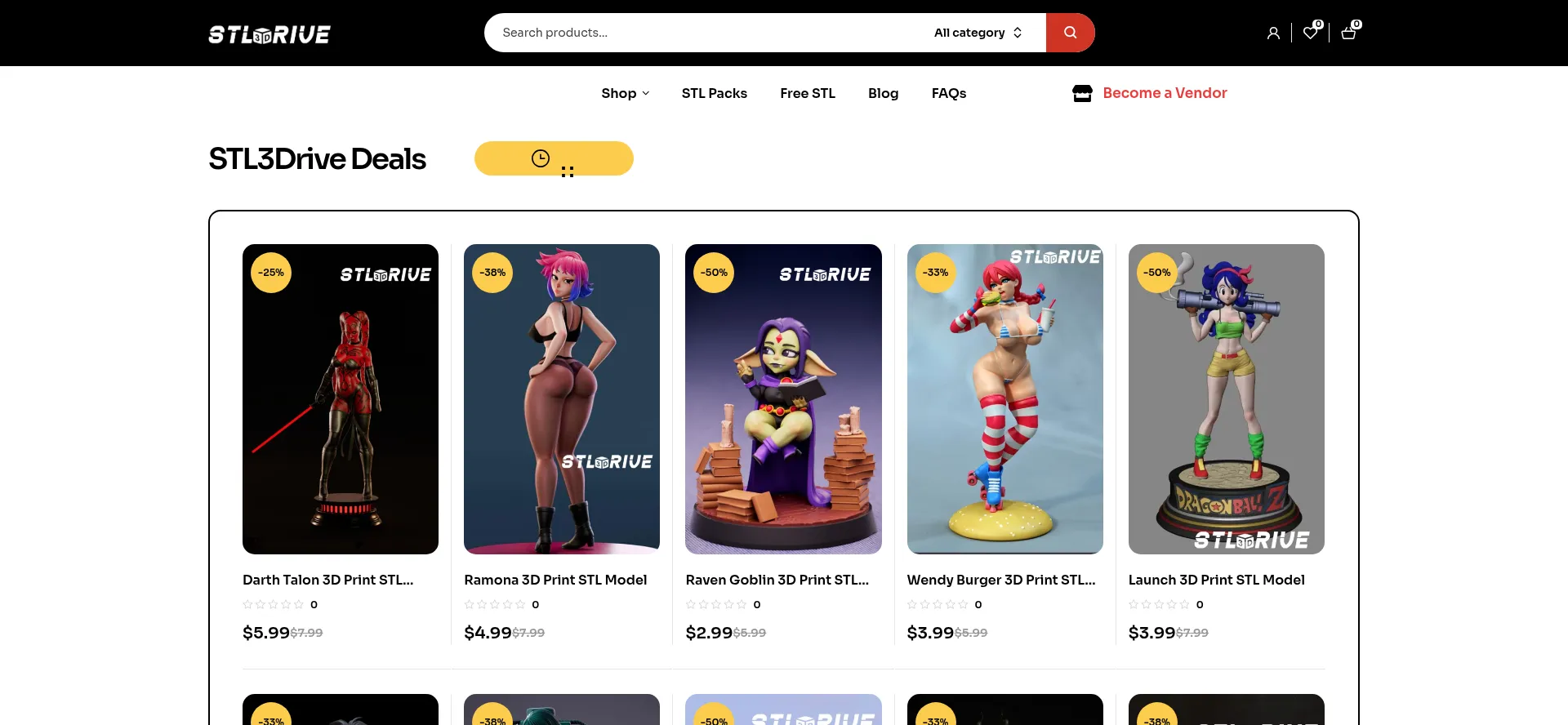 Website screenshot of Stl3drive.com