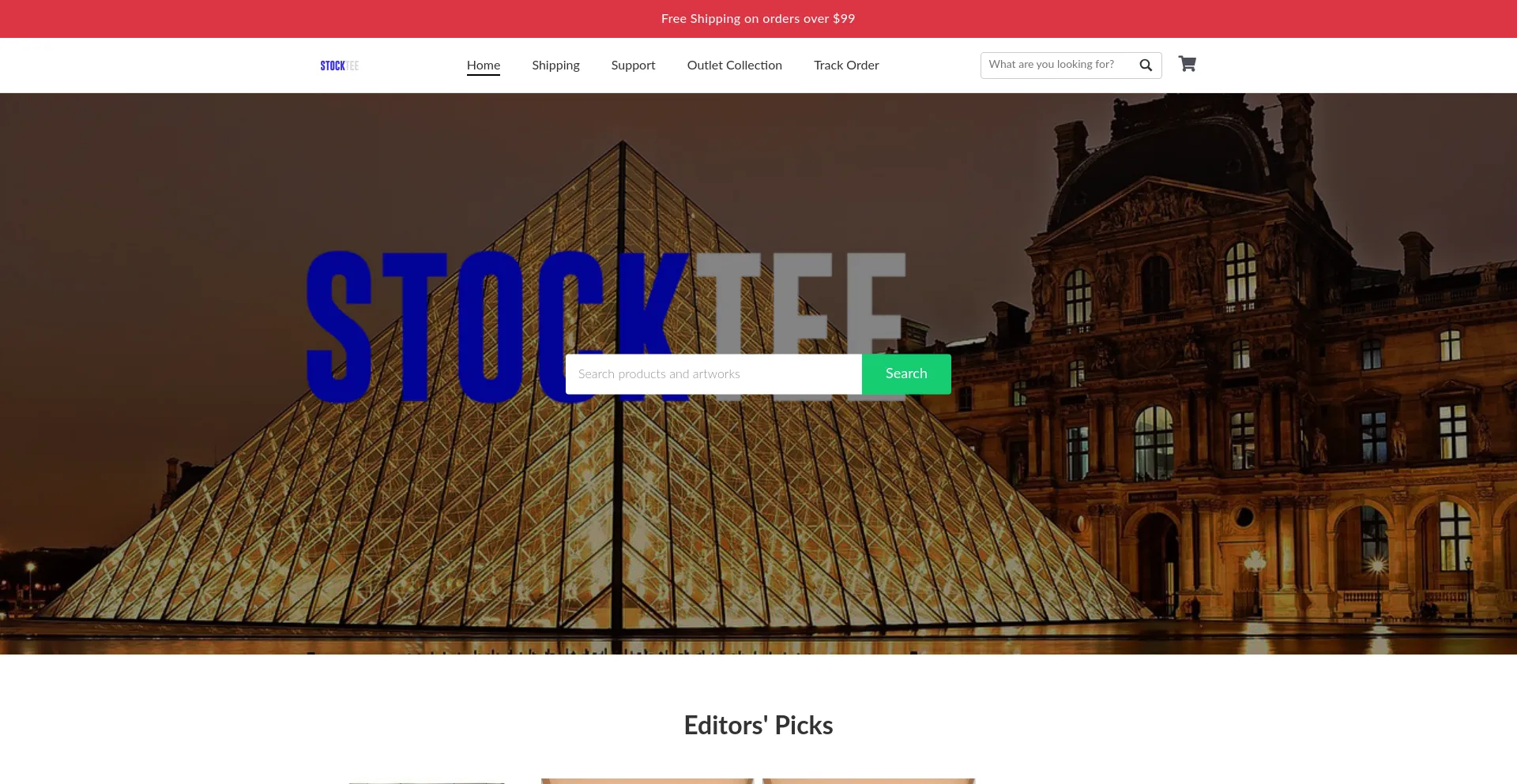 Website screenshot of Stocktee.com