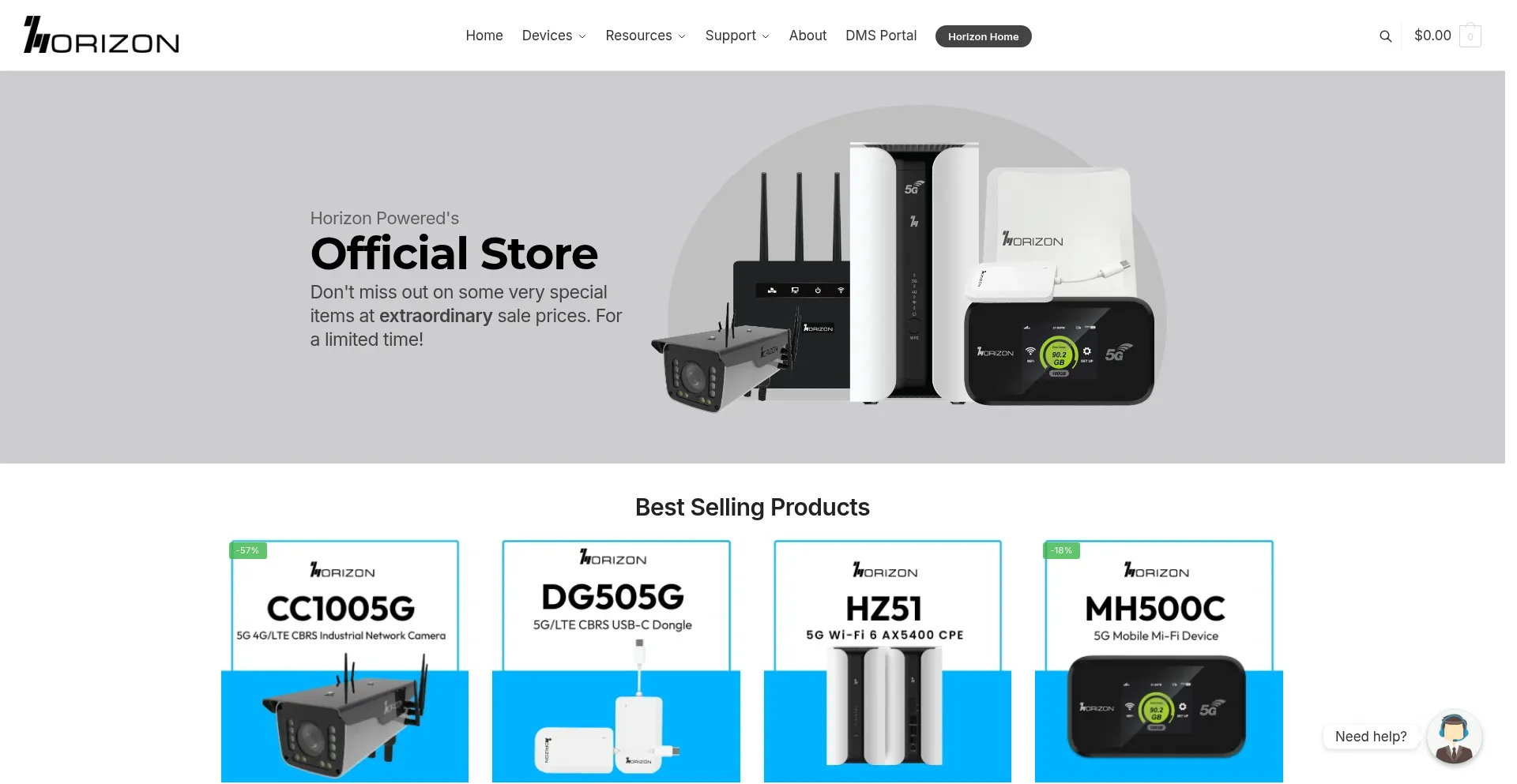 Store.horizonpowered.com Screenshot