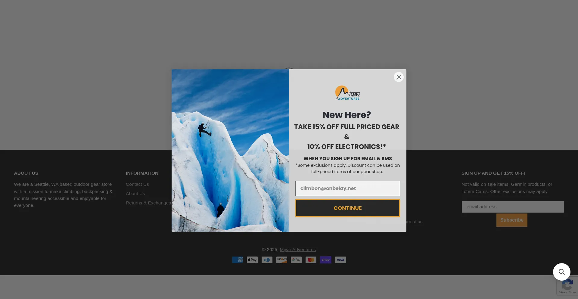 Website screenshot of Store.miyaradventures.com