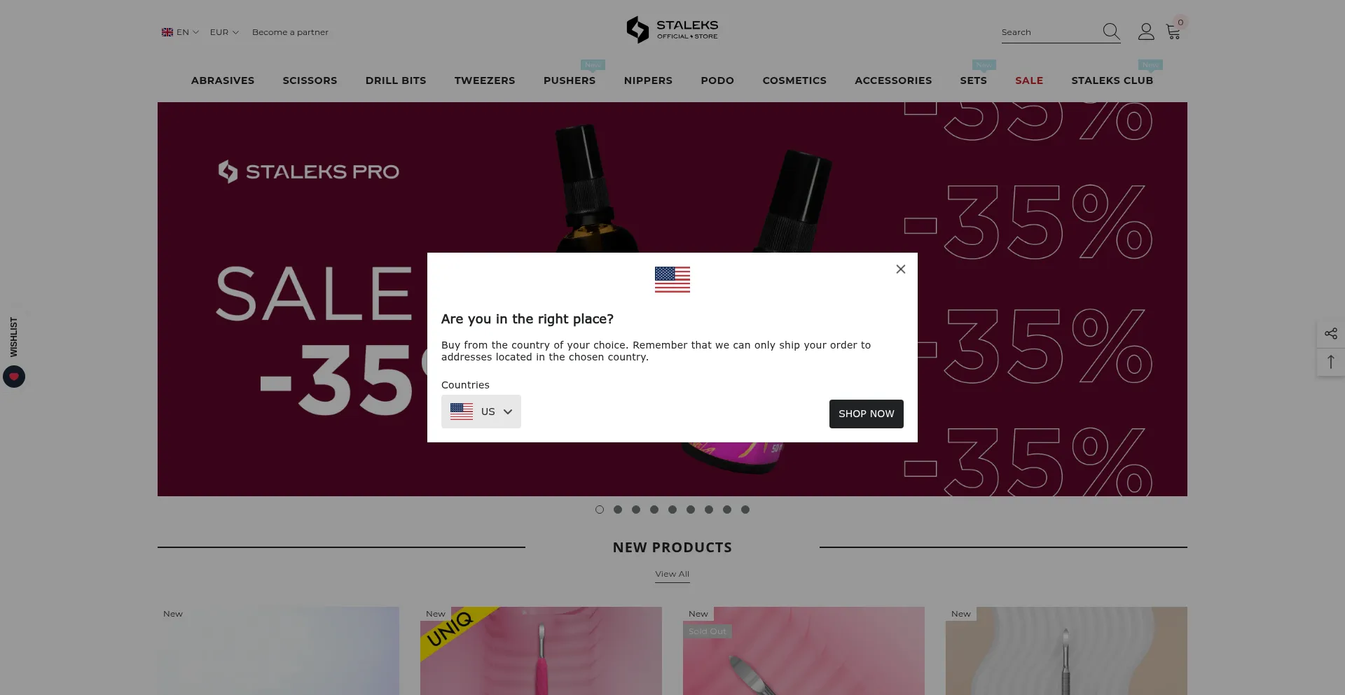 Website screenshot of Store.staleks.com