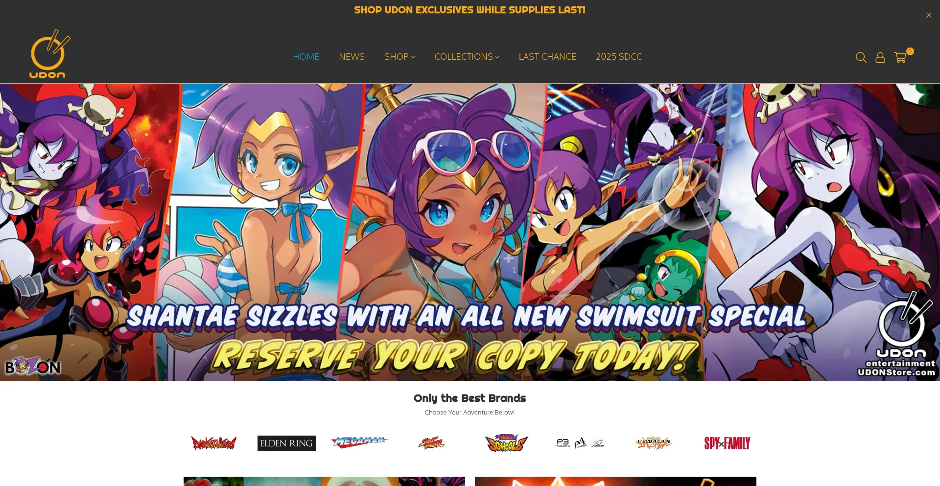 Website screenshot of Store.udonentertainment.com