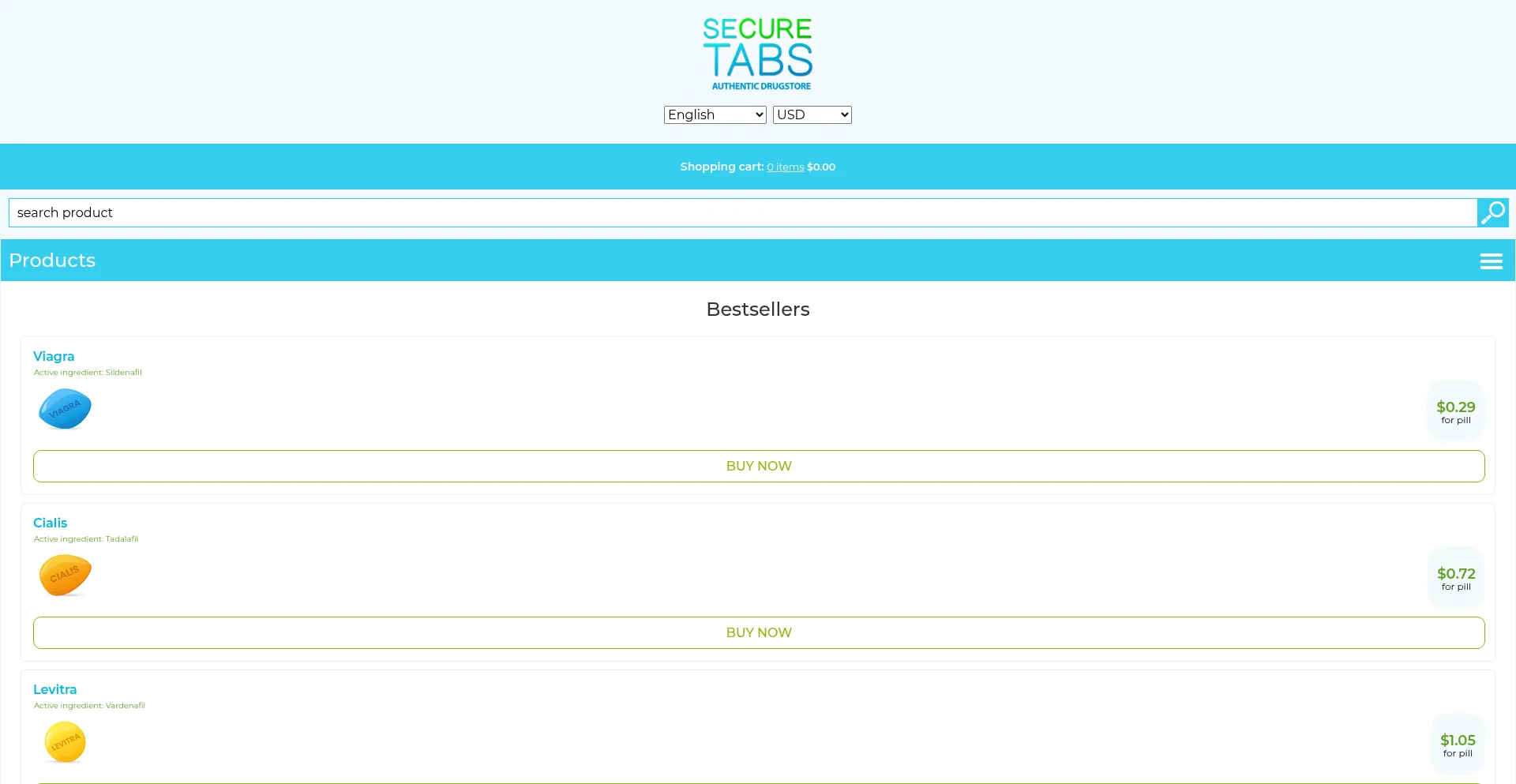 Website screenshot of Store-of-health.com