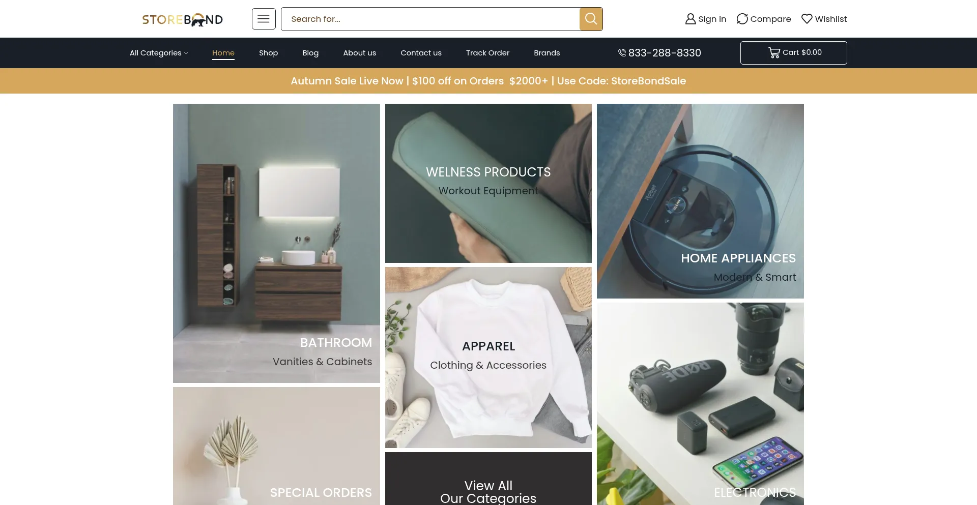 Website screenshot of Storebond.com