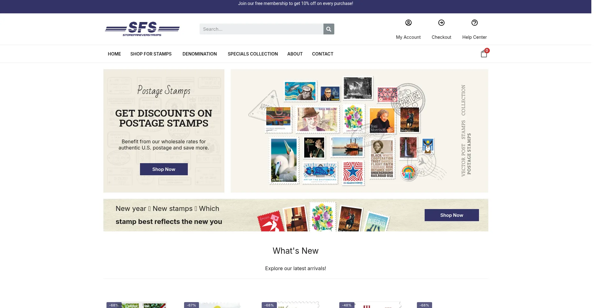Website screenshot of Storeforeverstamps.com