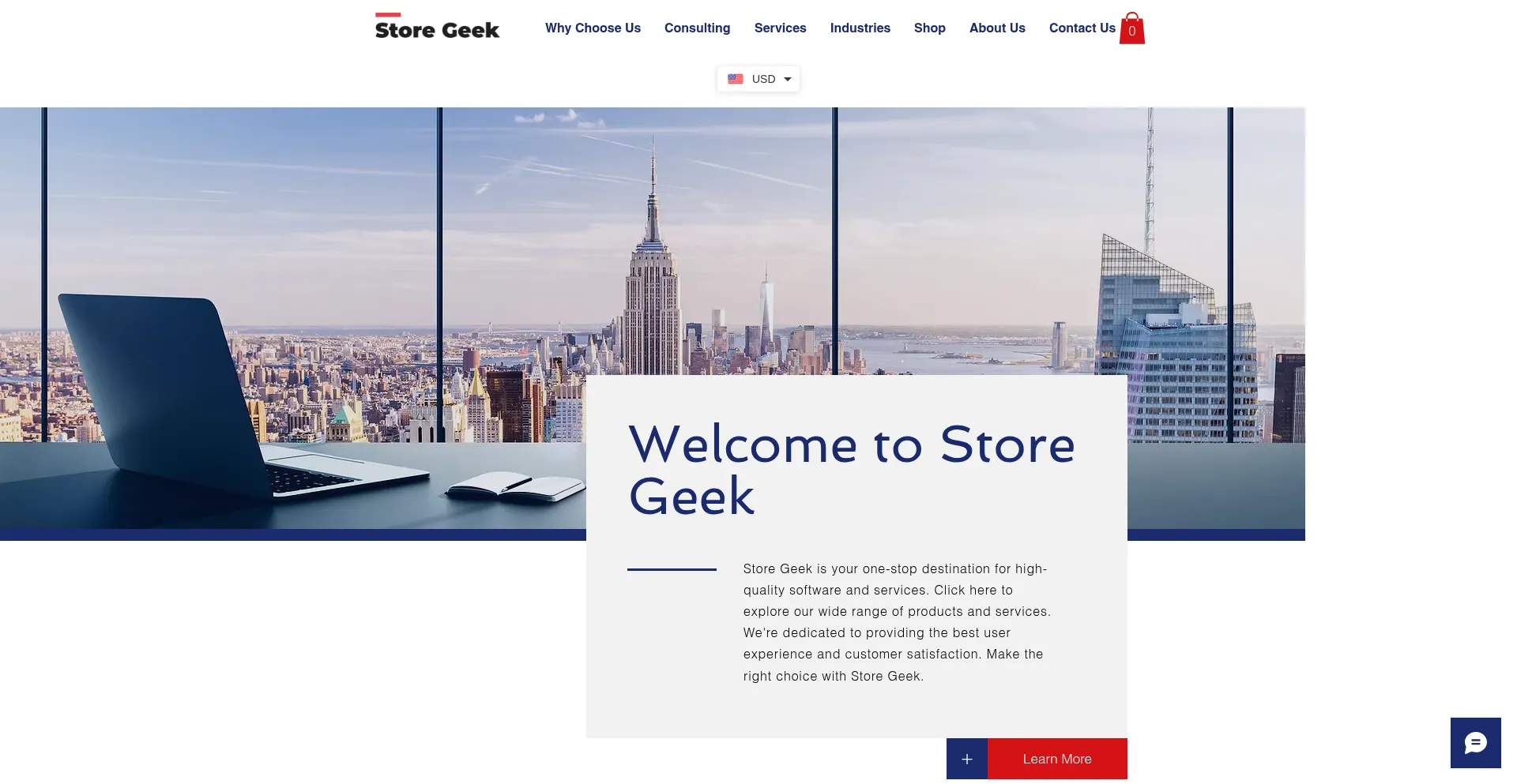Website screenshot of Storegeek.net