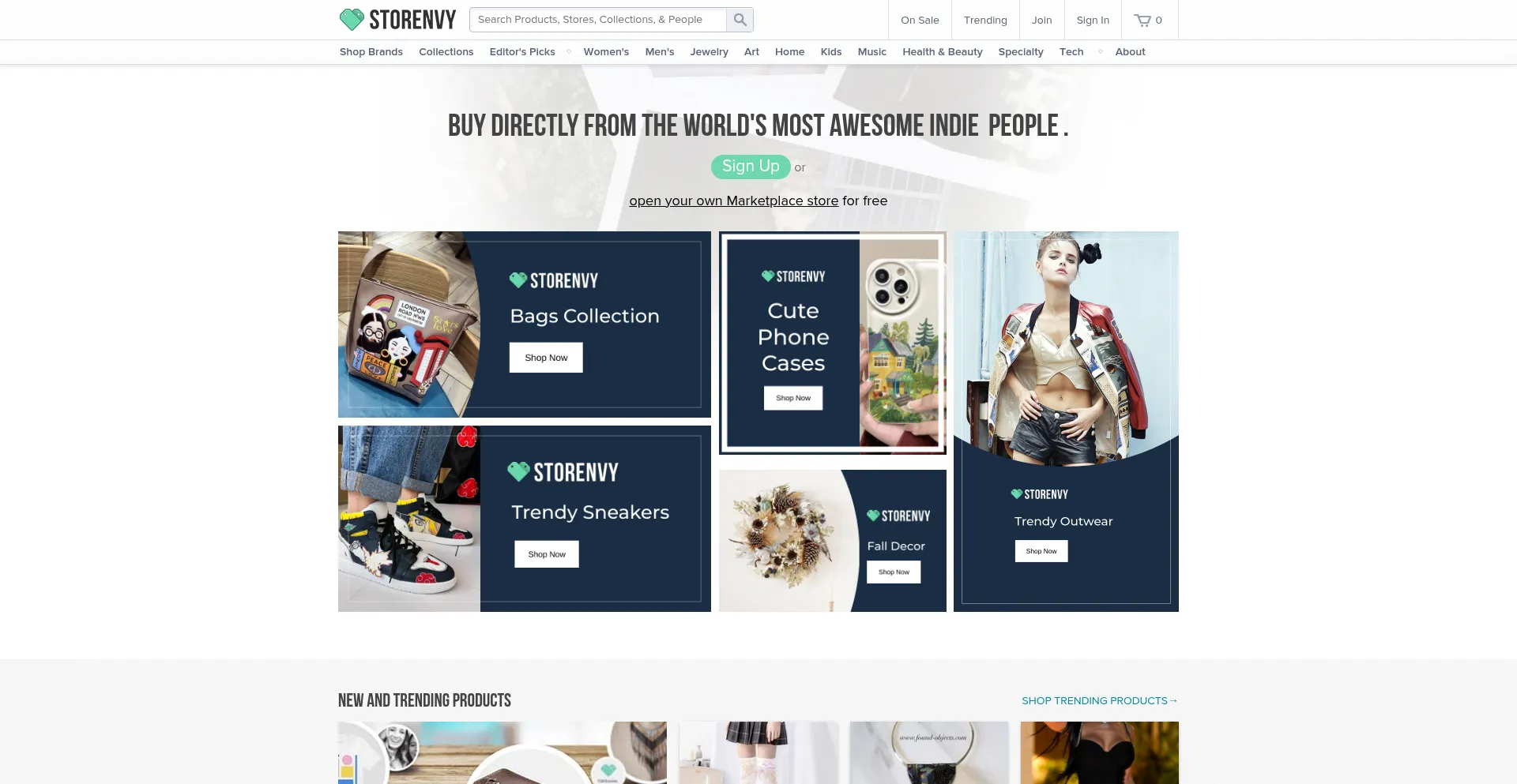 Storenvy.com Screenshot