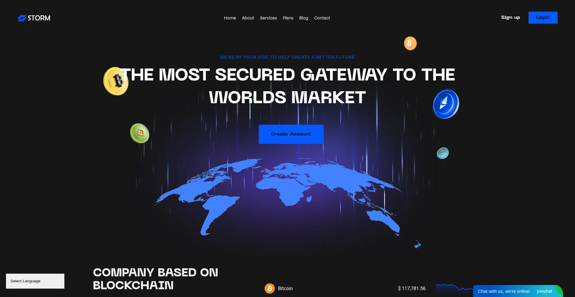 Website screenshot of Stormtradex.com