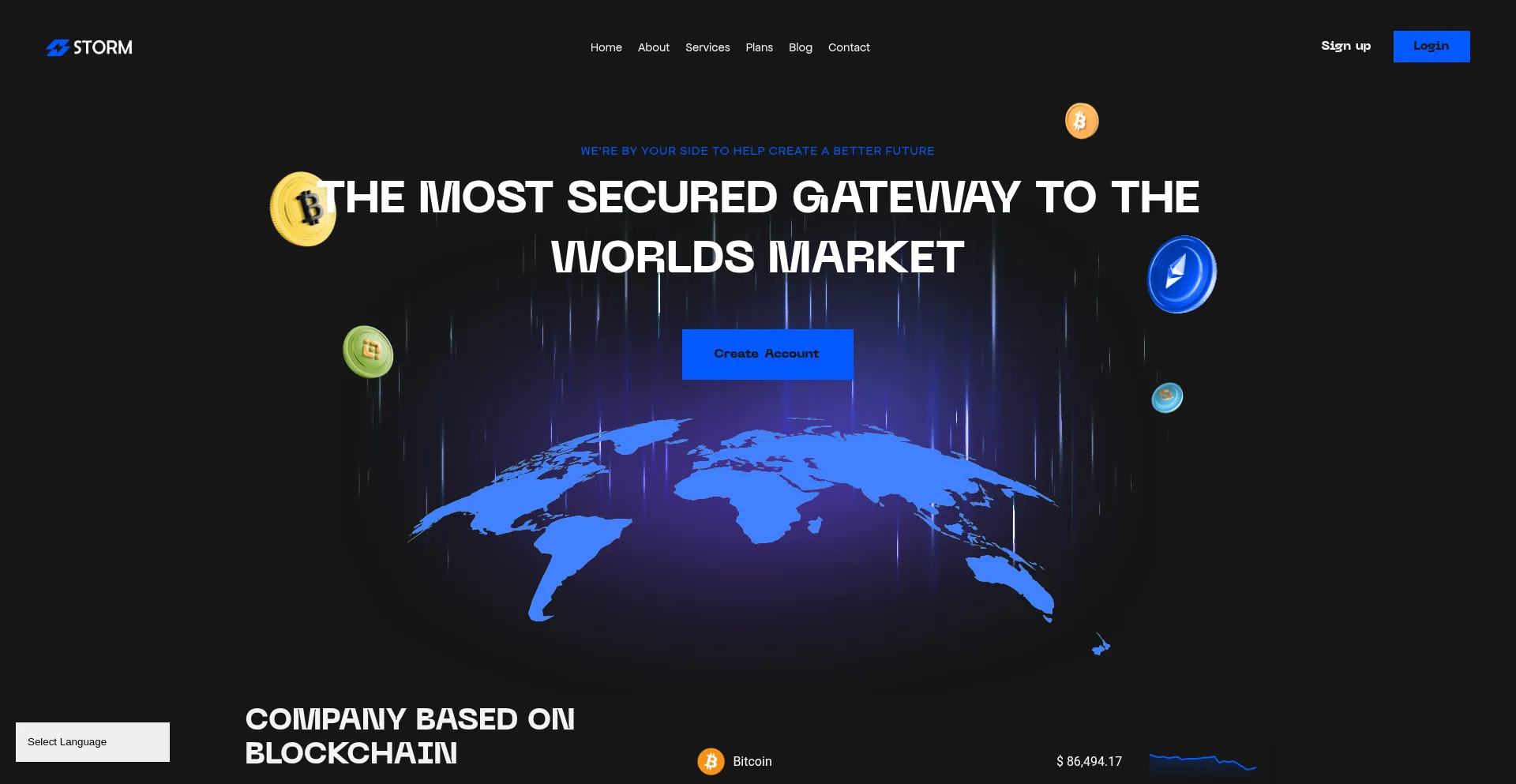 Website screenshot of Stormtradex.org