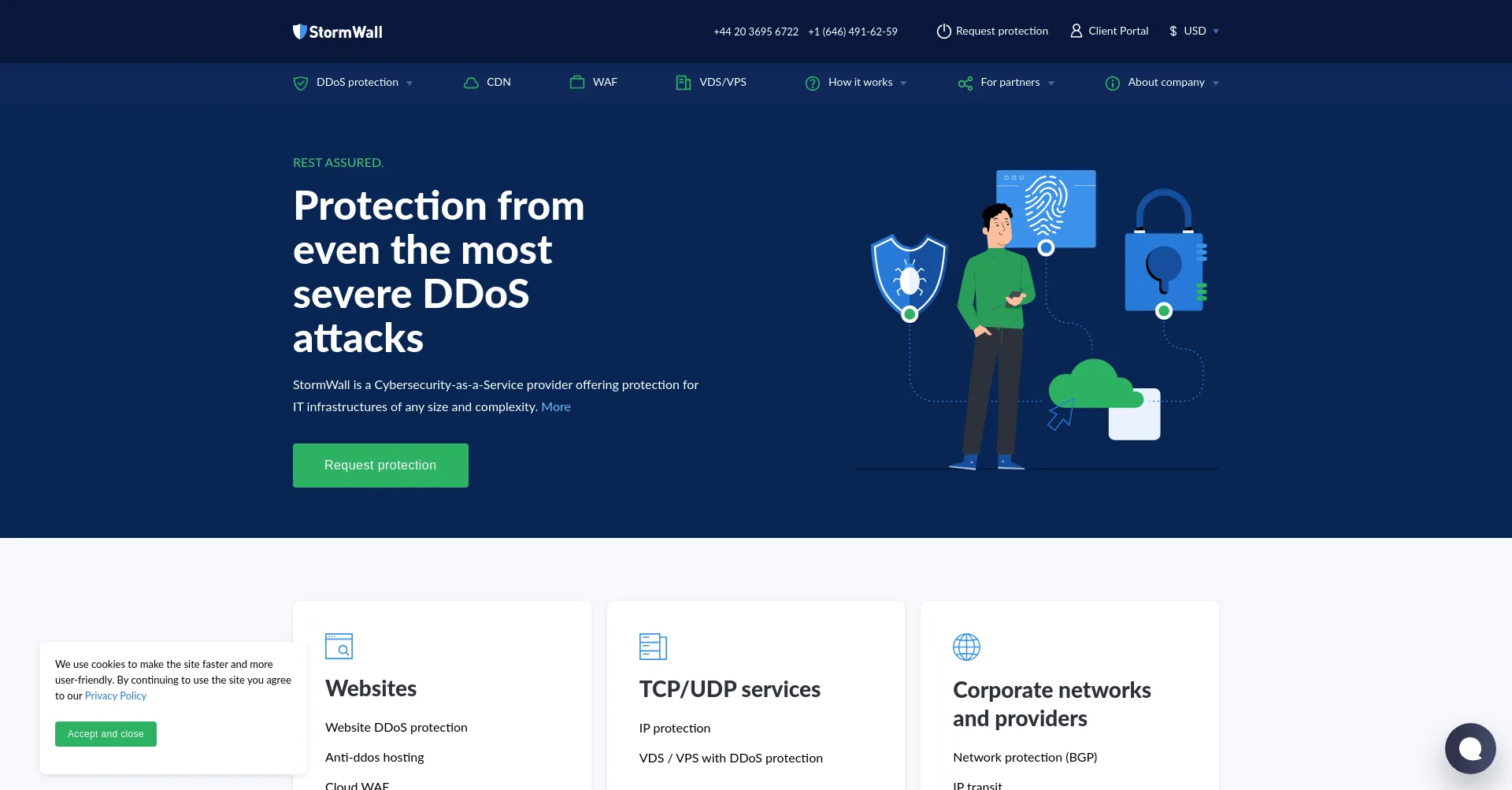 Website screenshot of Stormwall.network