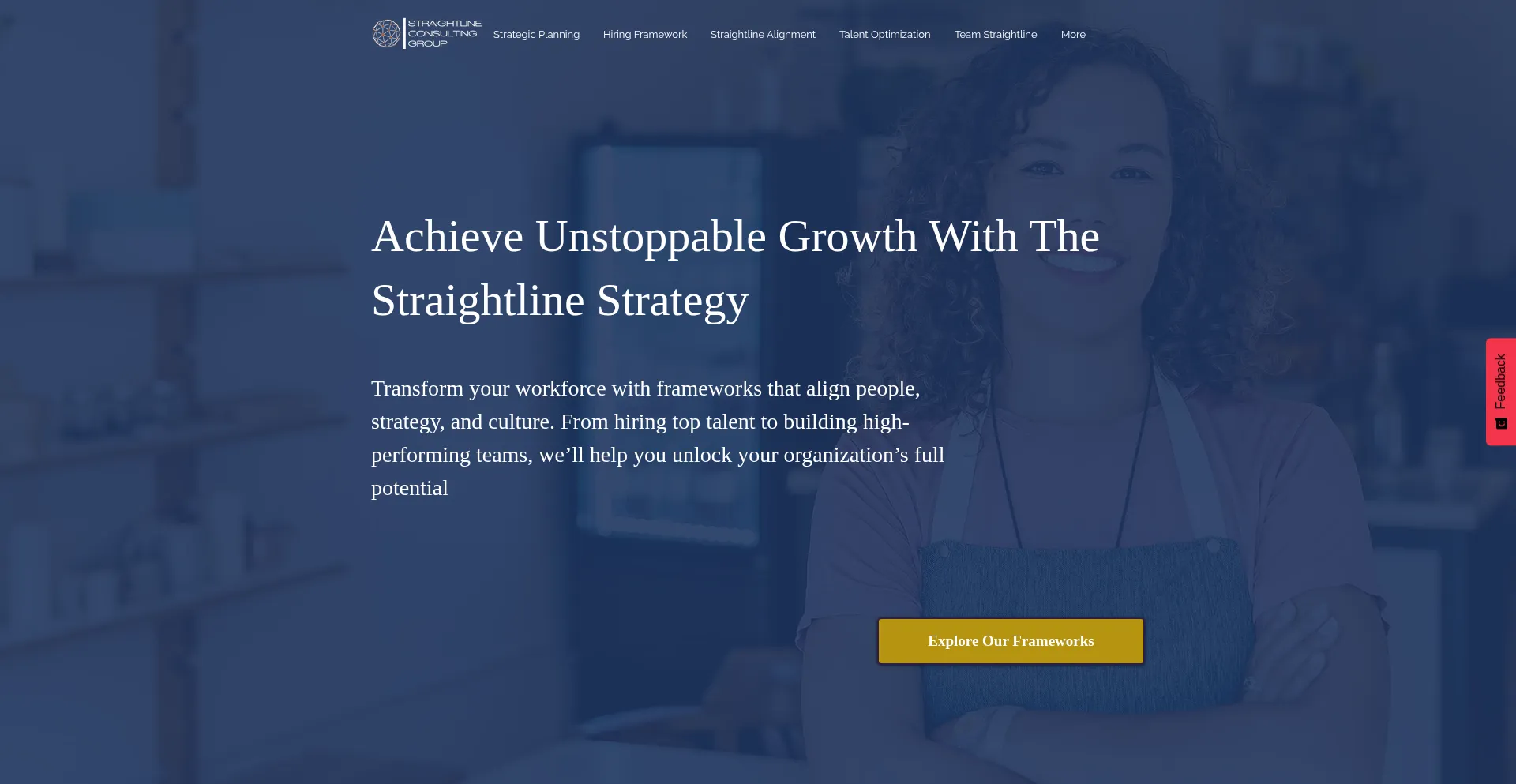 Website screenshot of Straightline.consulting