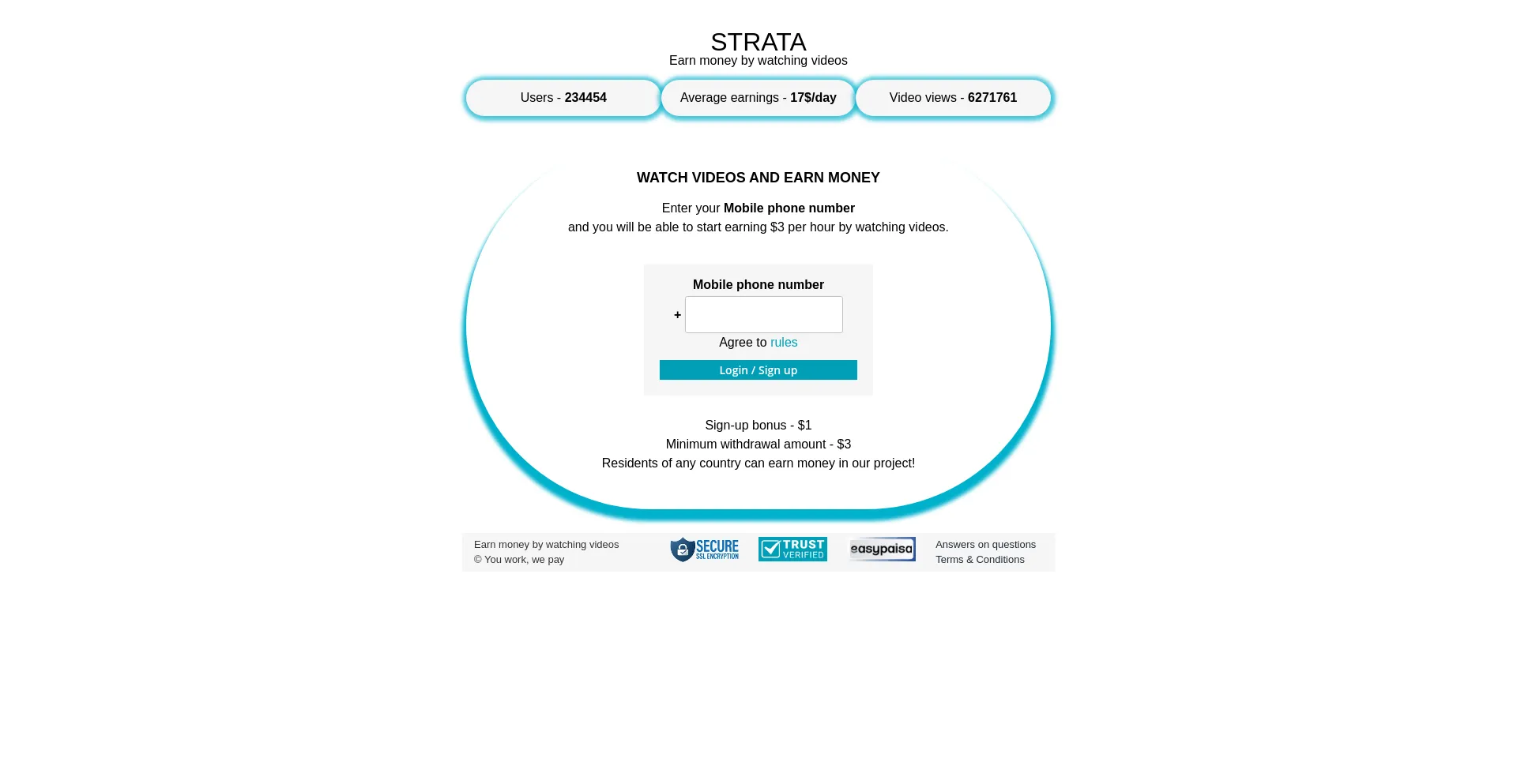 Website screenshot of Strata.pw