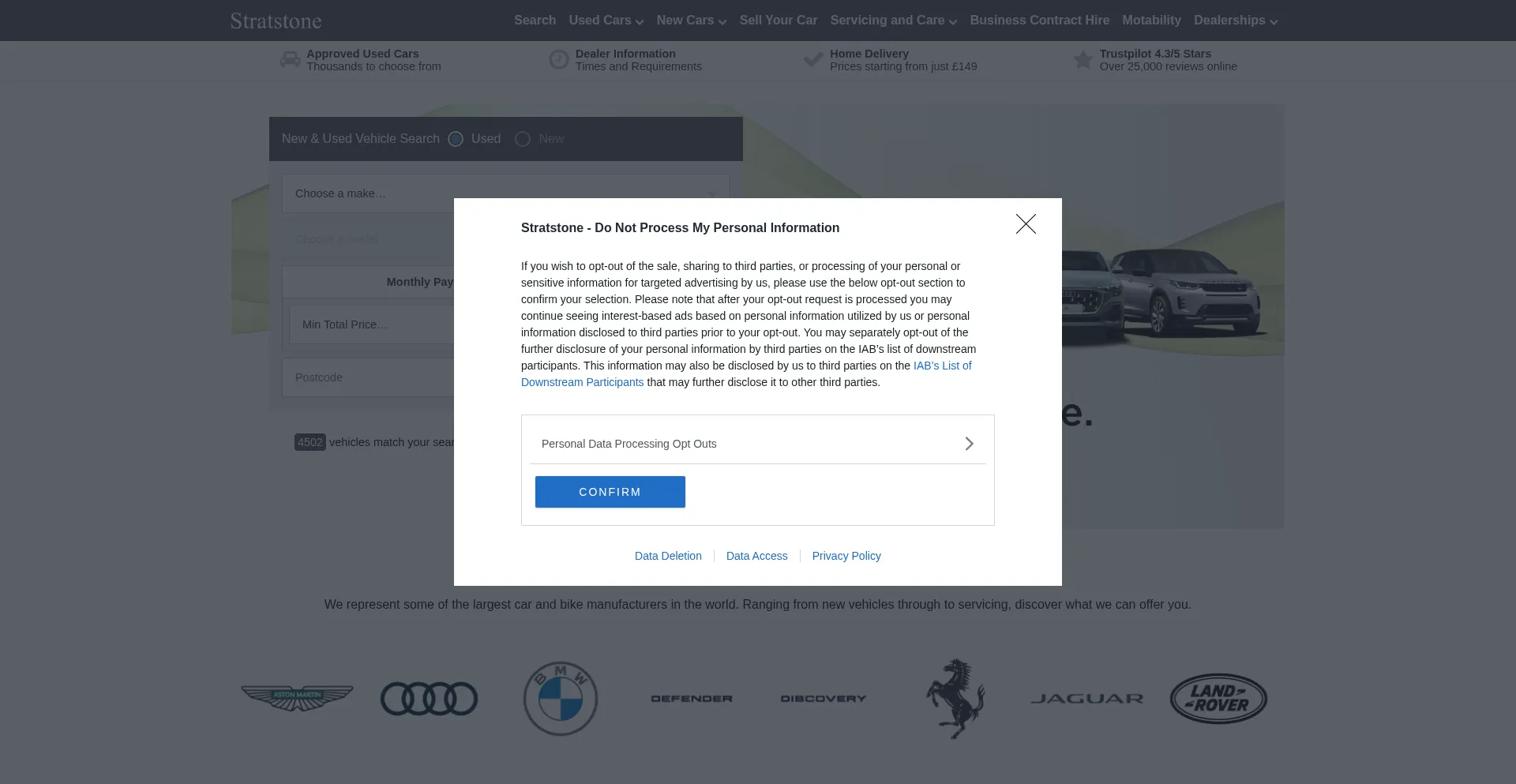 Stratstone.com Screenshot