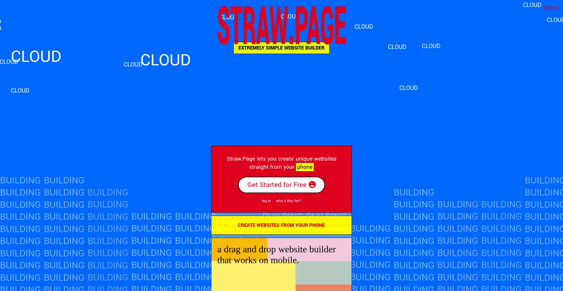 Website screenshot of Straw.page