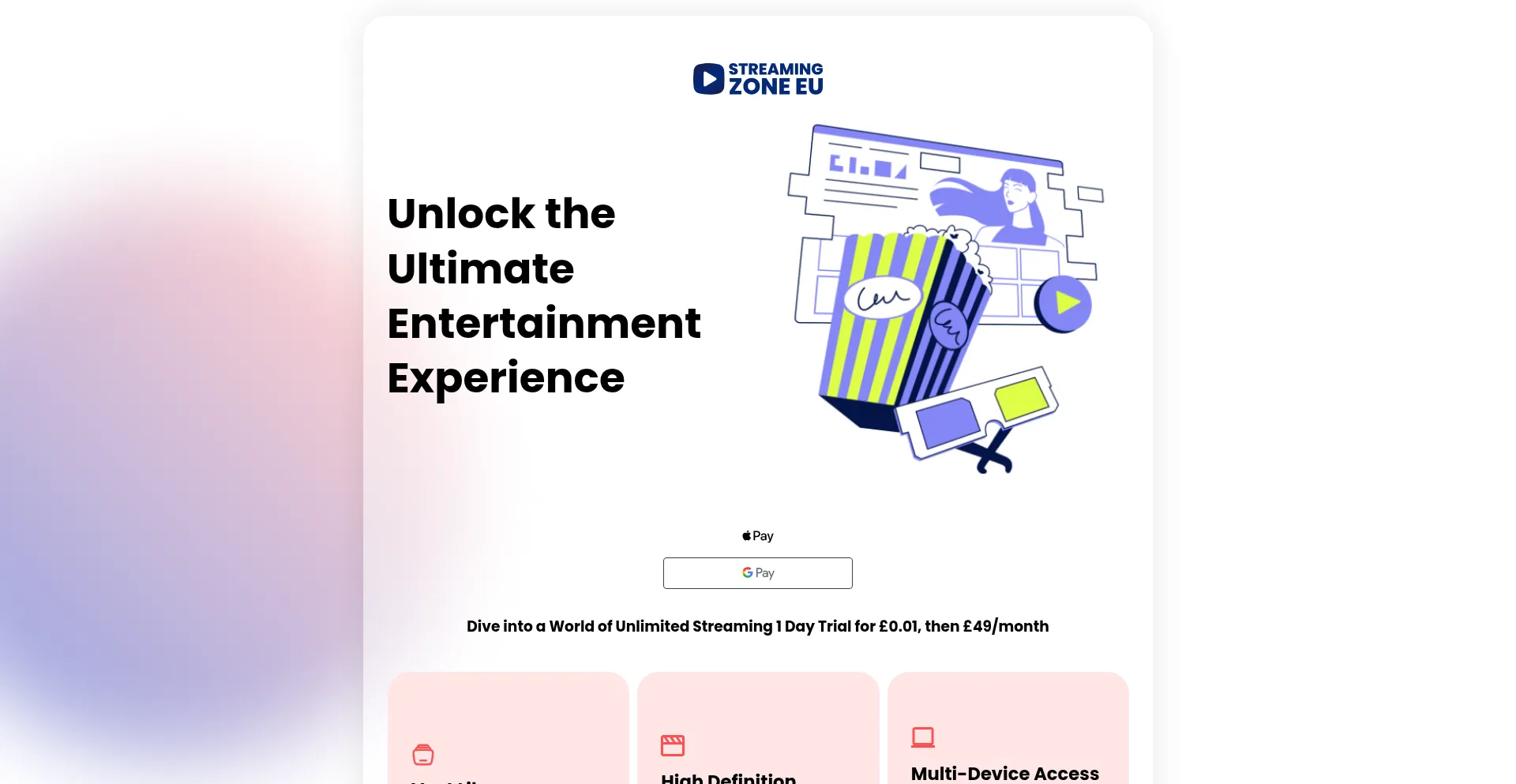 Website screenshot of Streamingzone-eu.com