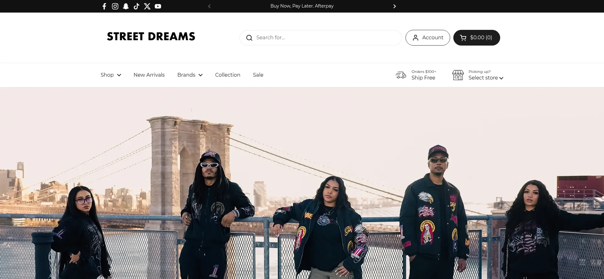 Website screenshot of Streetdreamsco.com