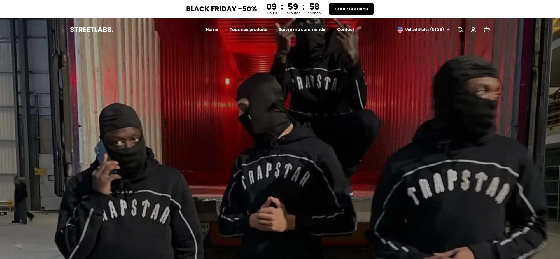 Website screenshot of Streetlabs.store