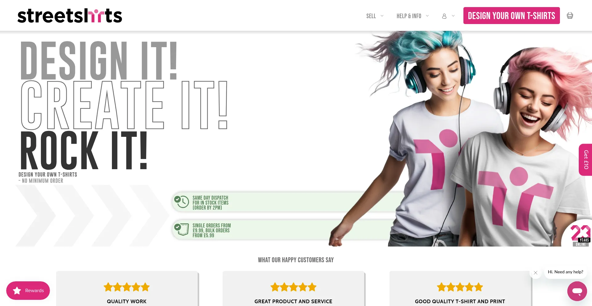 Streetshirts.com Screenshot