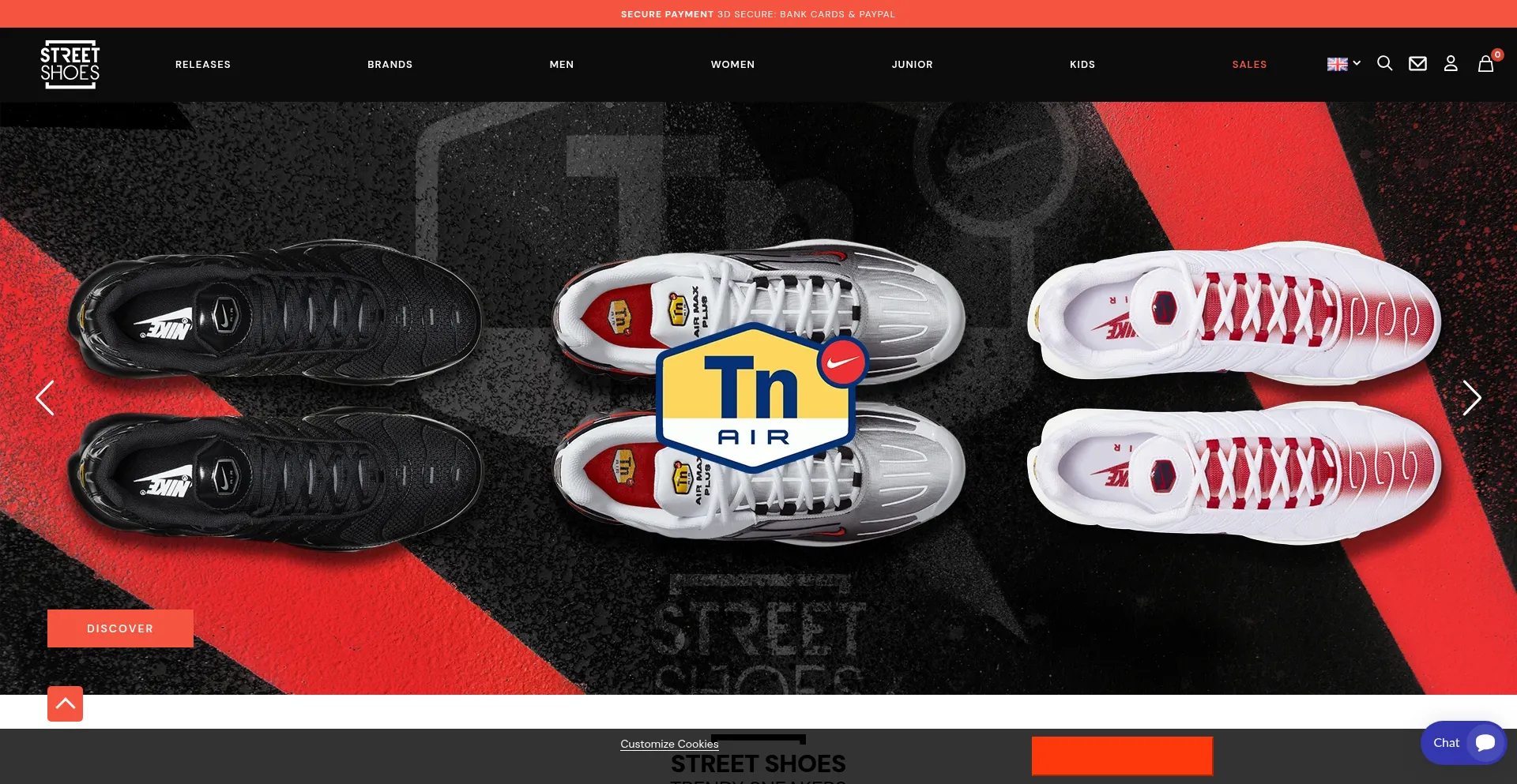 Website screenshot of Streetshoesaddict.com