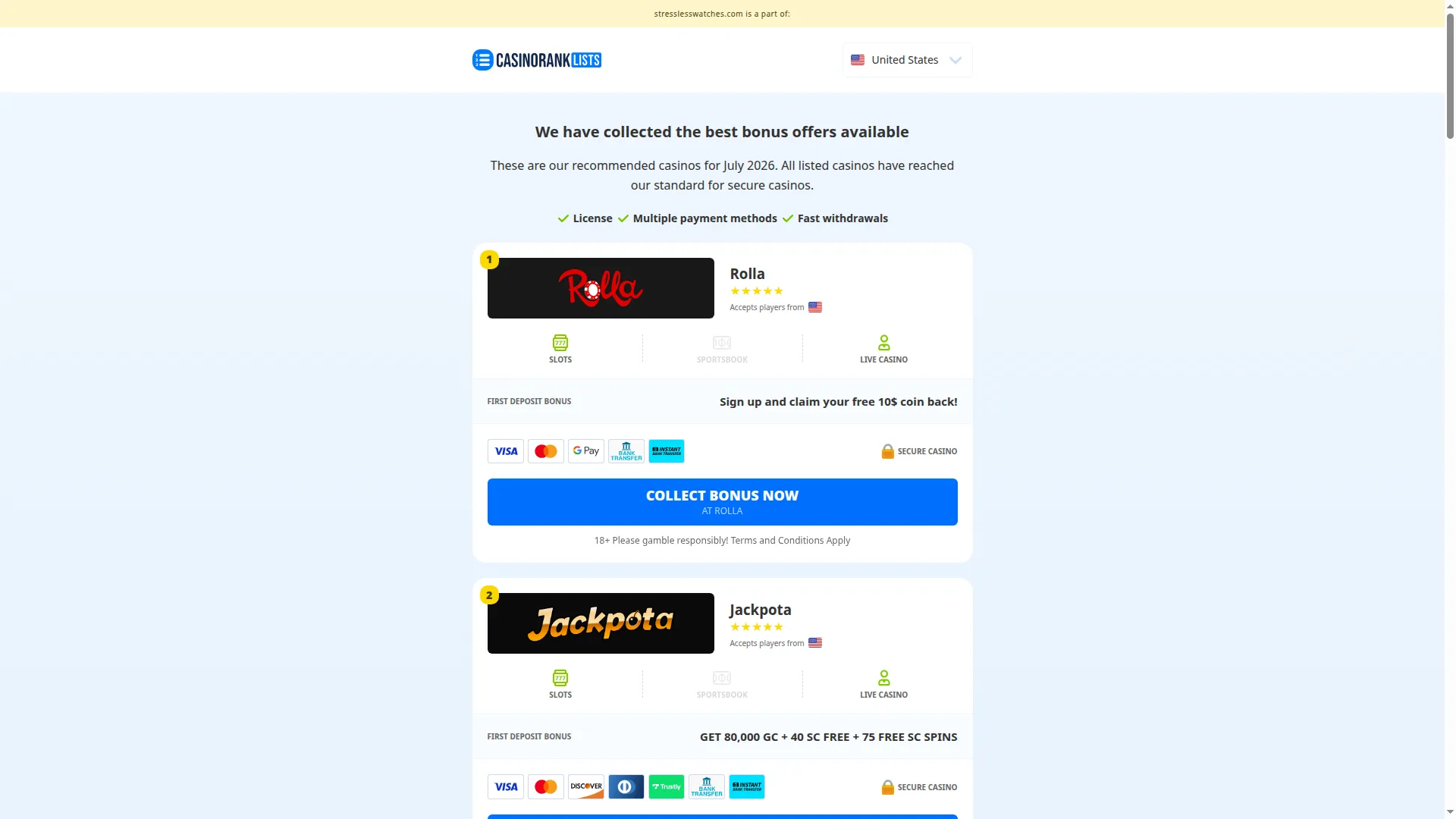 Stresslesswatches.com
