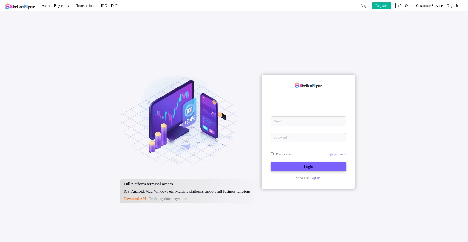 Website screenshot of Strikeflyerx.com