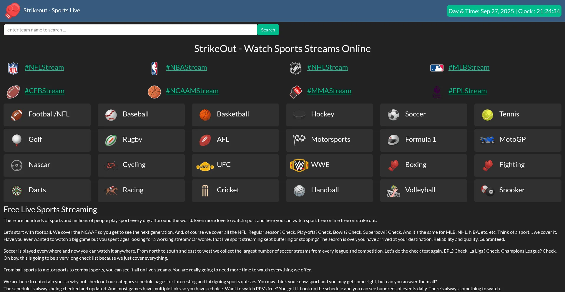 Strikeout.me Screenshot