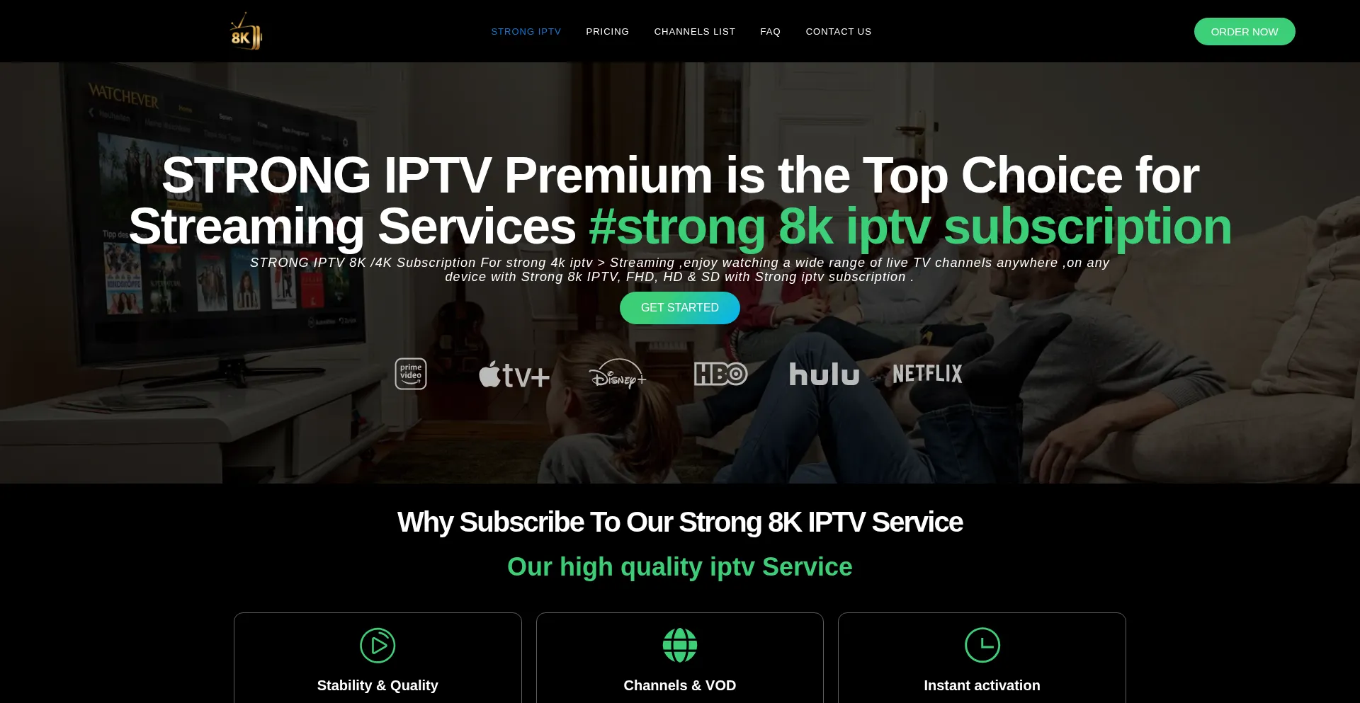 Website screenshot of Strongeriptv.com