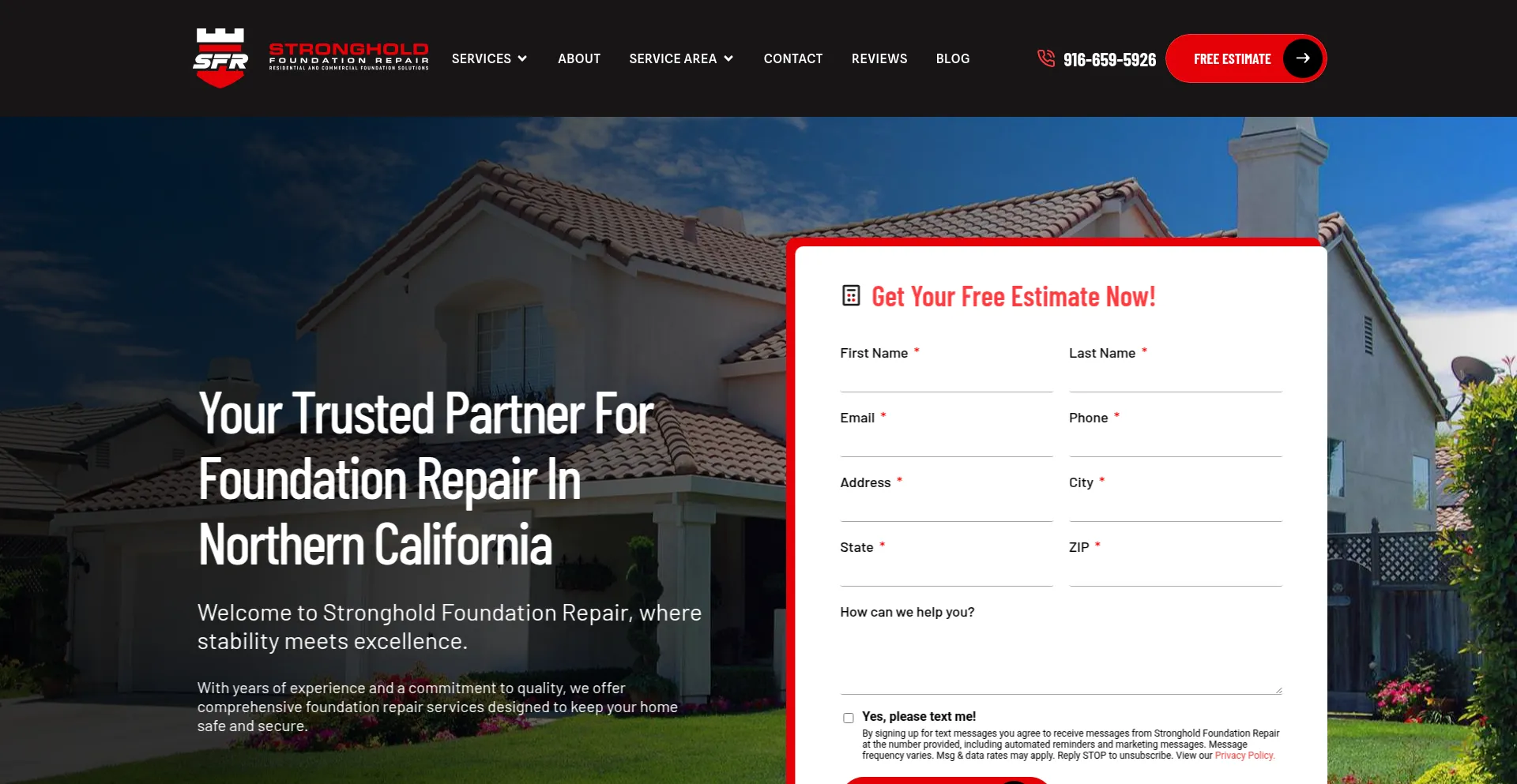 Website screenshot of Strongholdfoundationpros.com