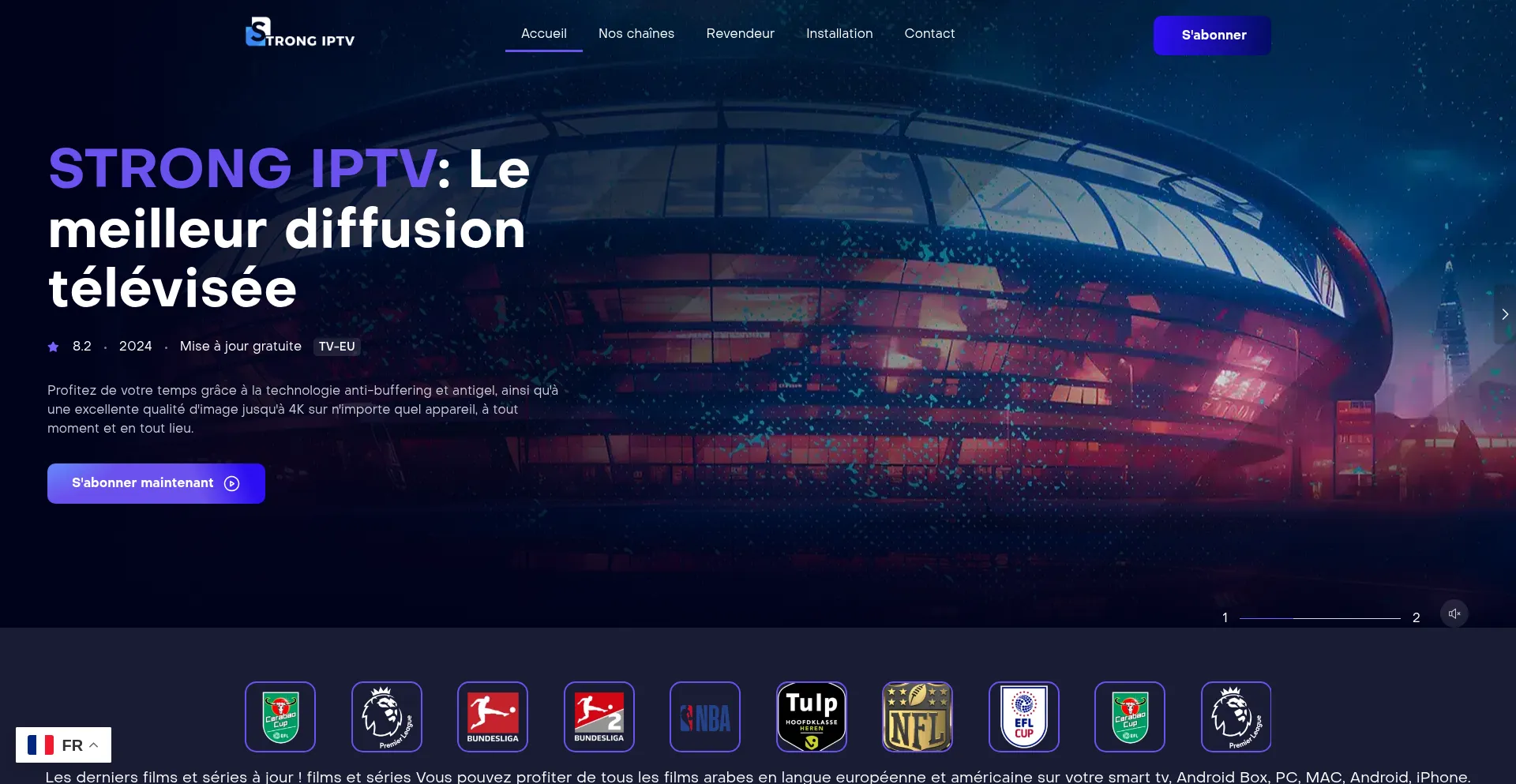 Website screenshot of Strongiptv.fr