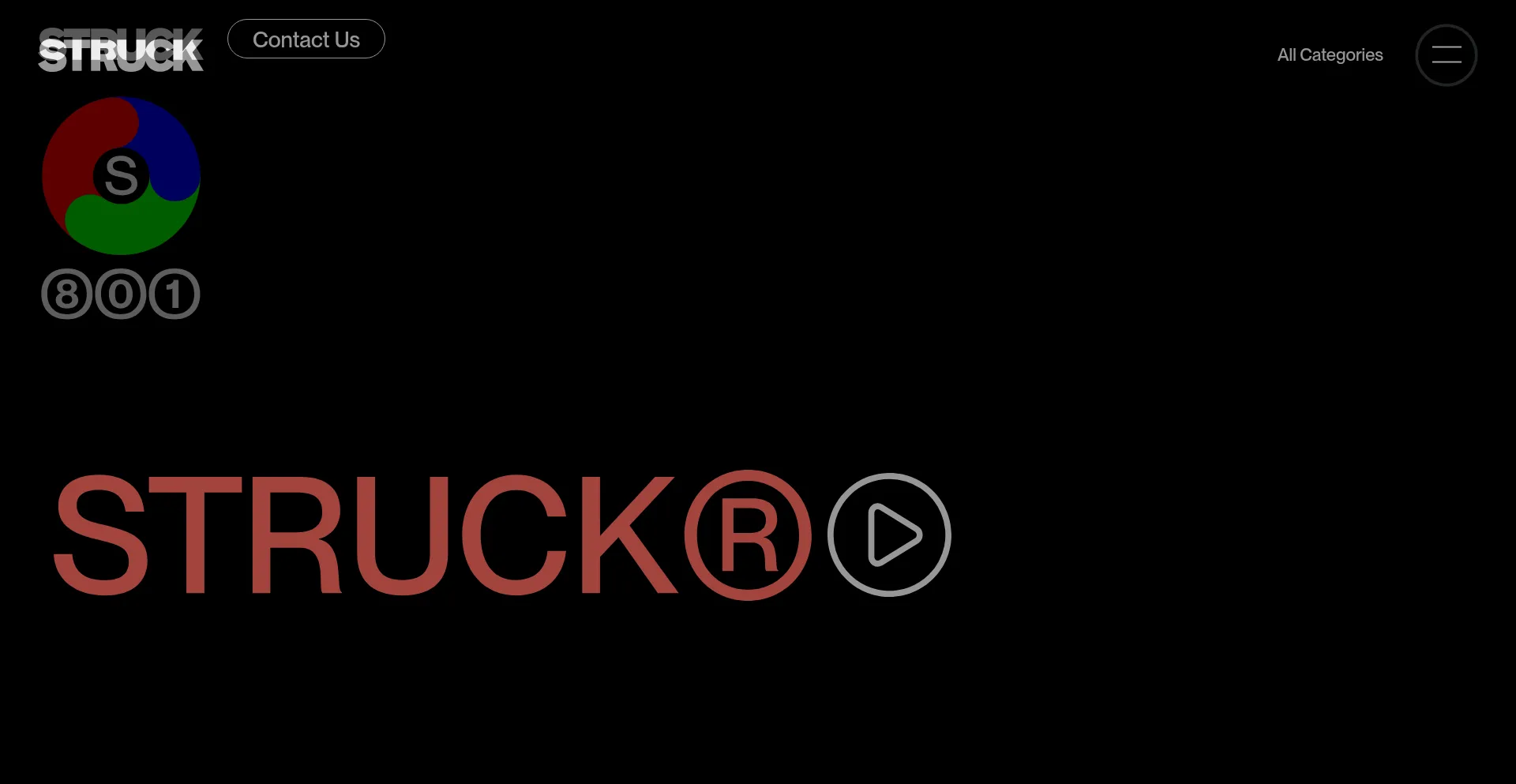 Website screenshot of Struck.com