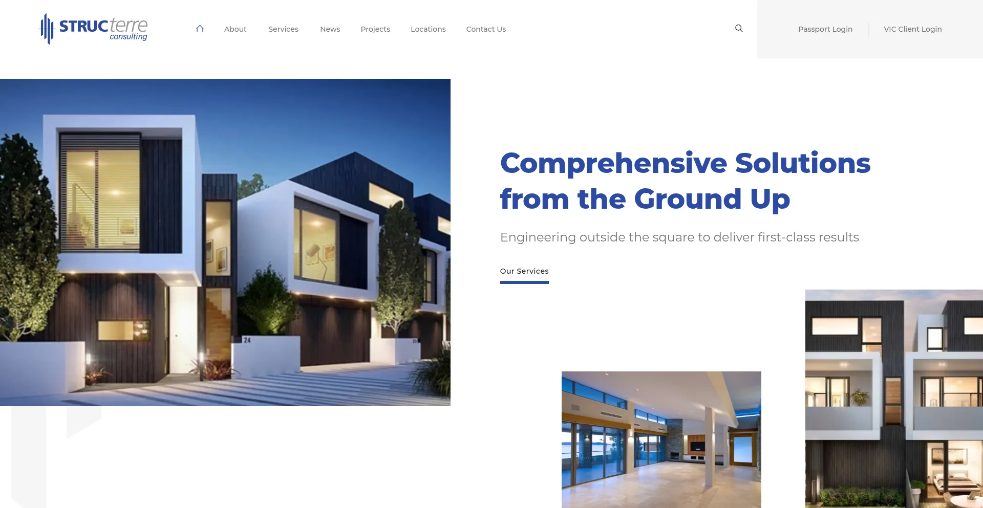 Website screenshot of Structerre.com.au