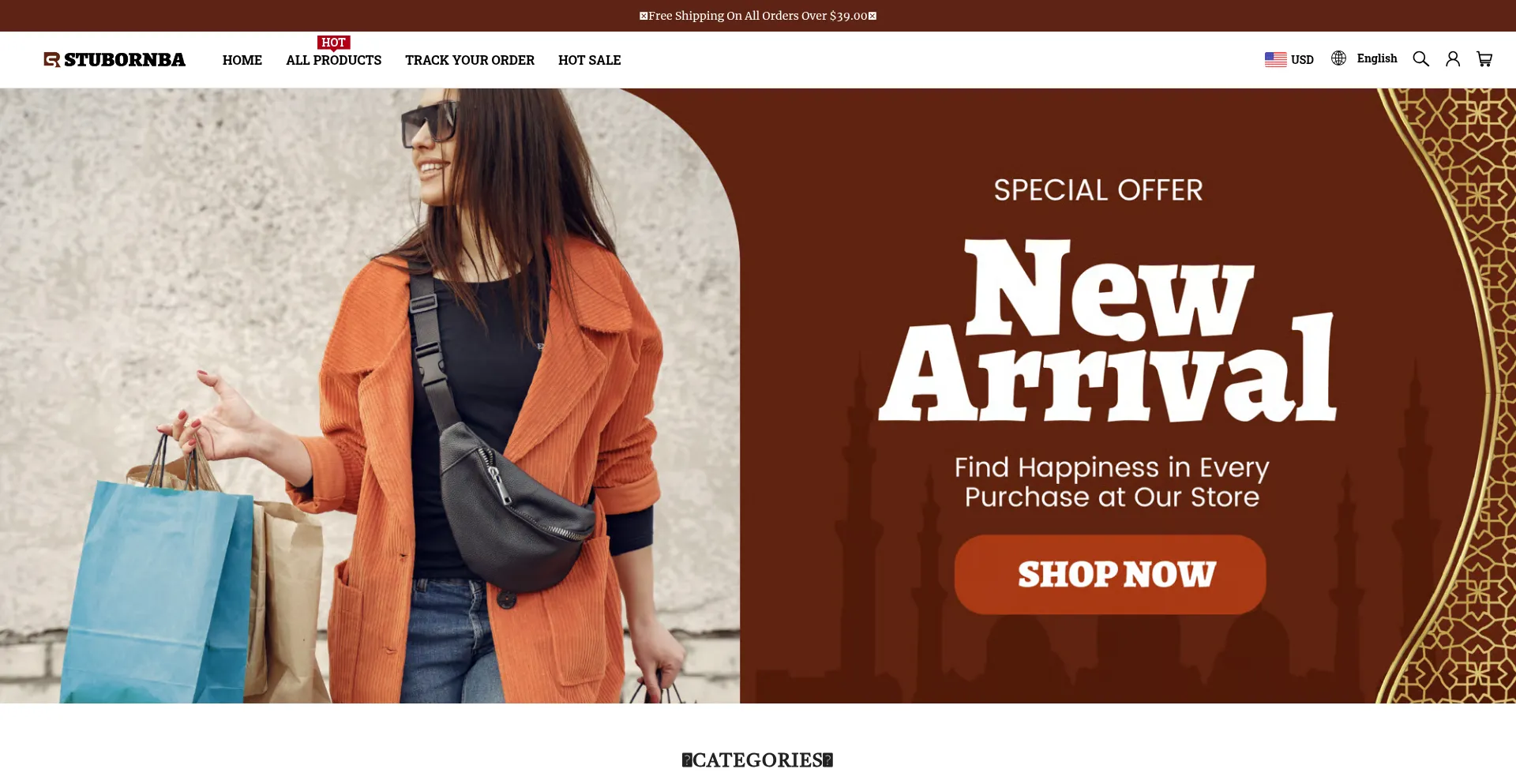 Website screenshot of Stubornba.com