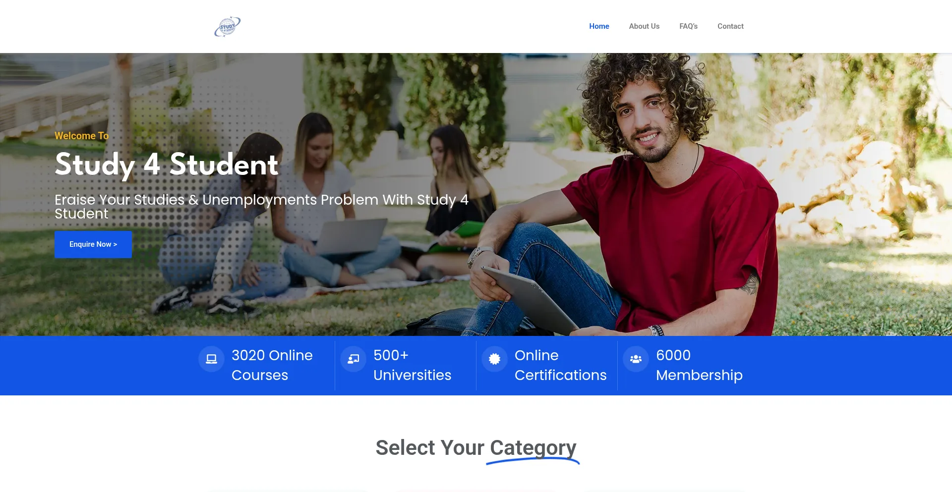 Website screenshot of Study4students.com
