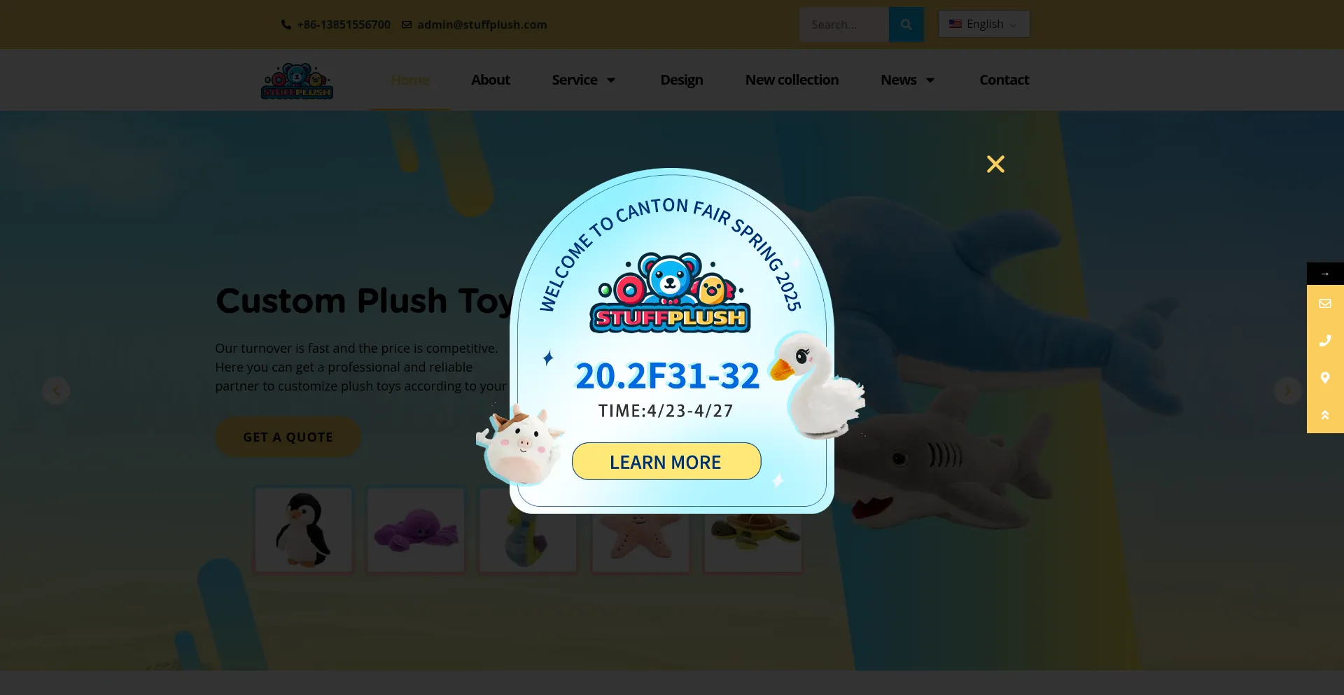 Website screenshot of Stuffplush.com