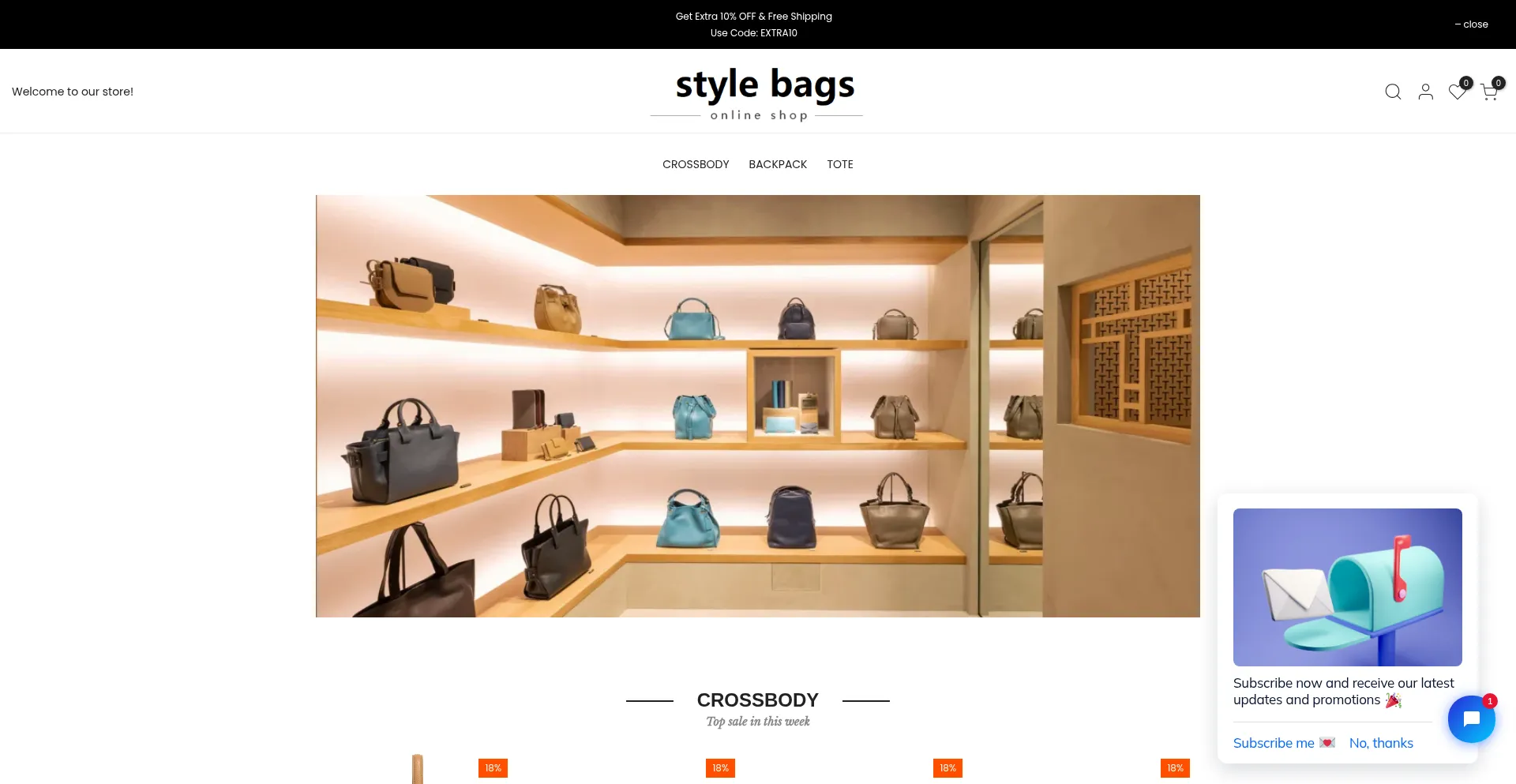 Website screenshot of Stylebags.store