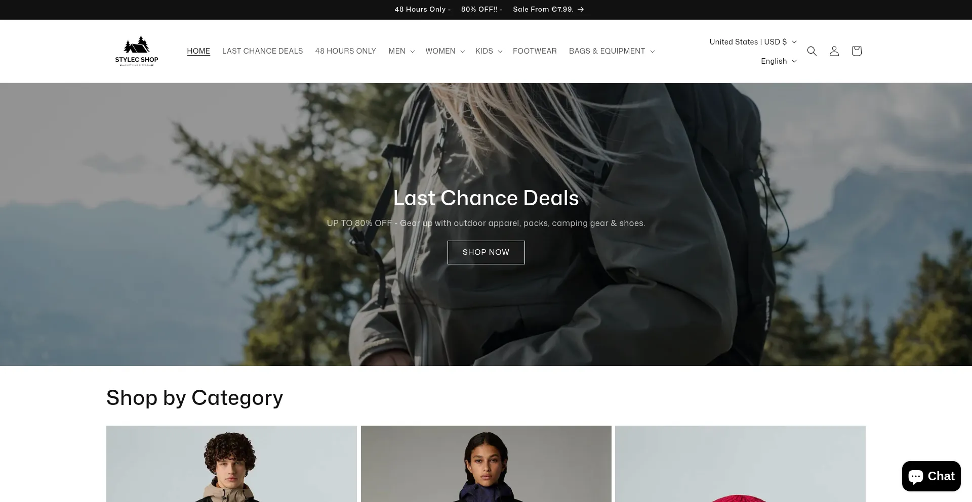 Website screenshot of Stylec.shop
