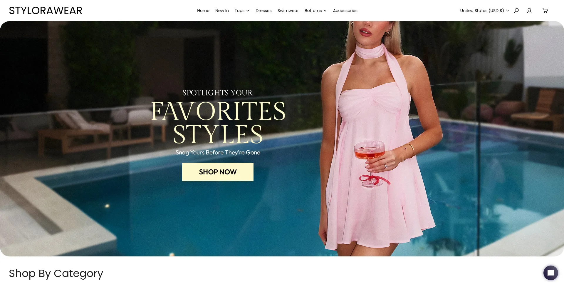 Website screenshot of Stylorawear.com