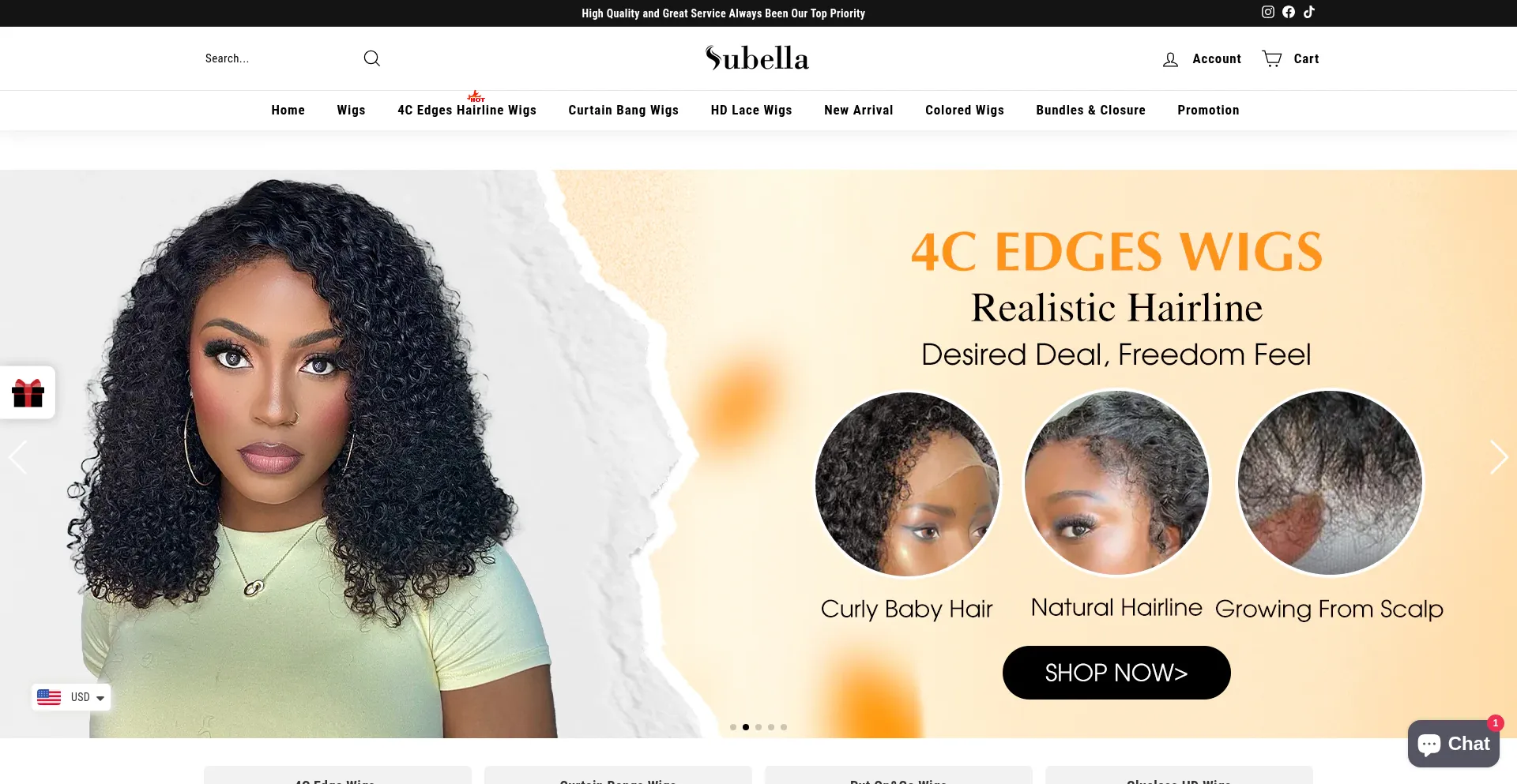 Subellahair.com Screenshot