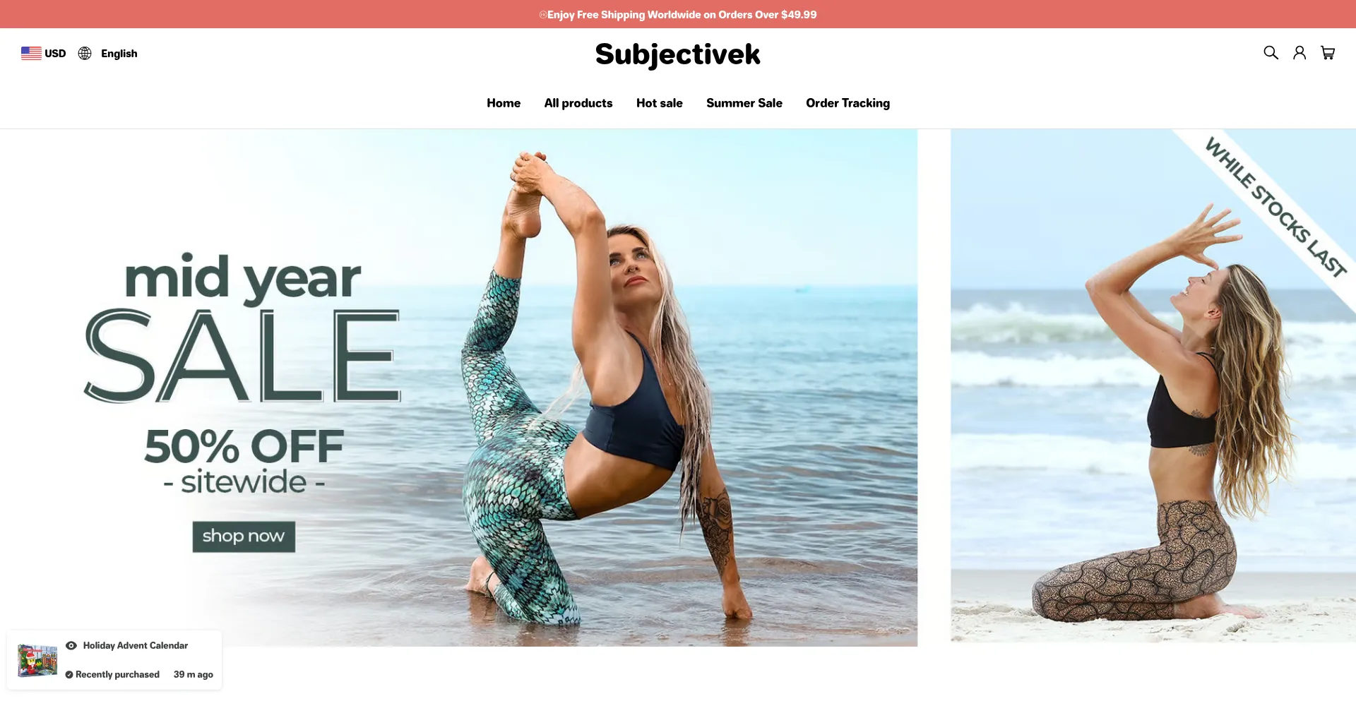 Website screenshot of Subjectivek.com