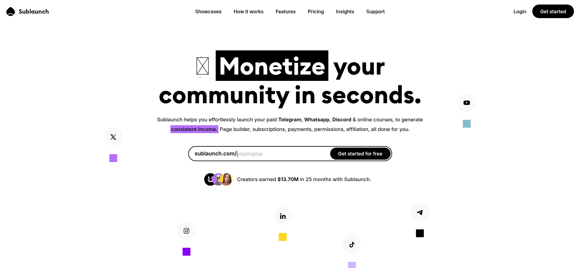 Website screenshot of Sublaunch.com