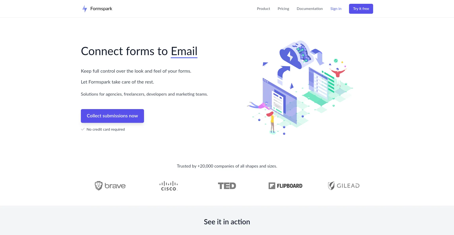Website screenshot of Submit-form.com