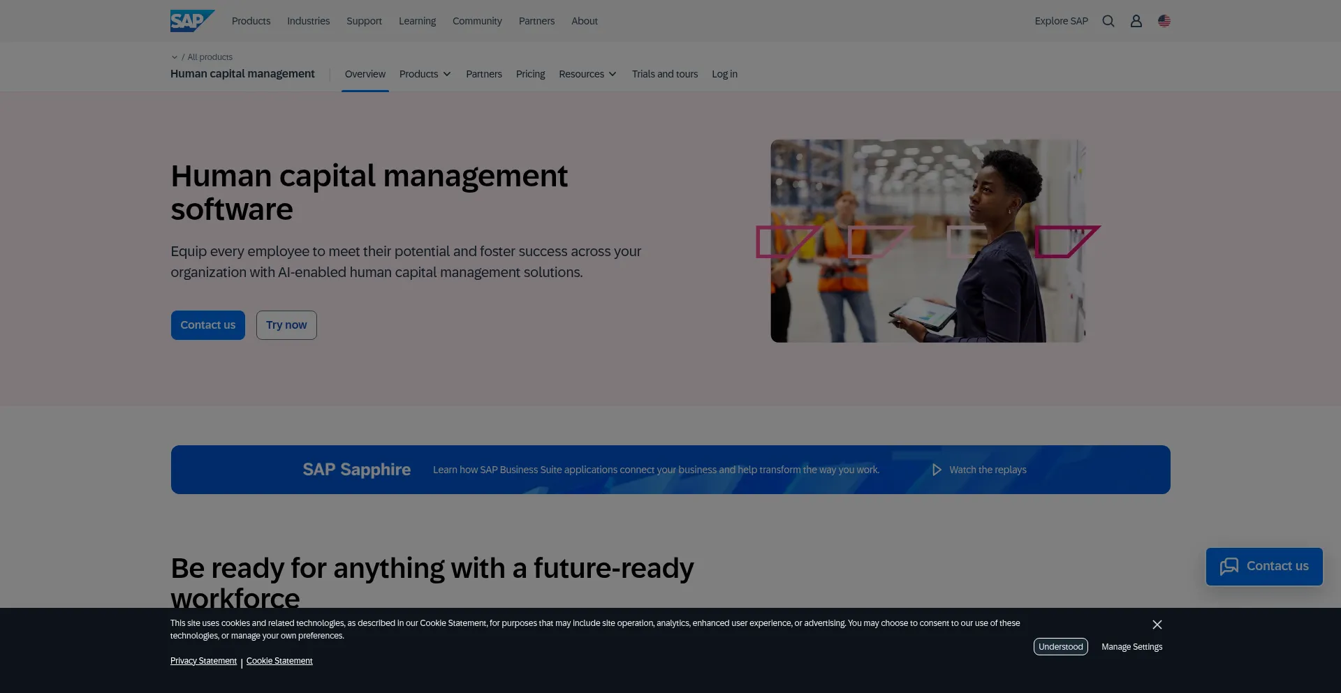 Website screenshot of Successfactors.com