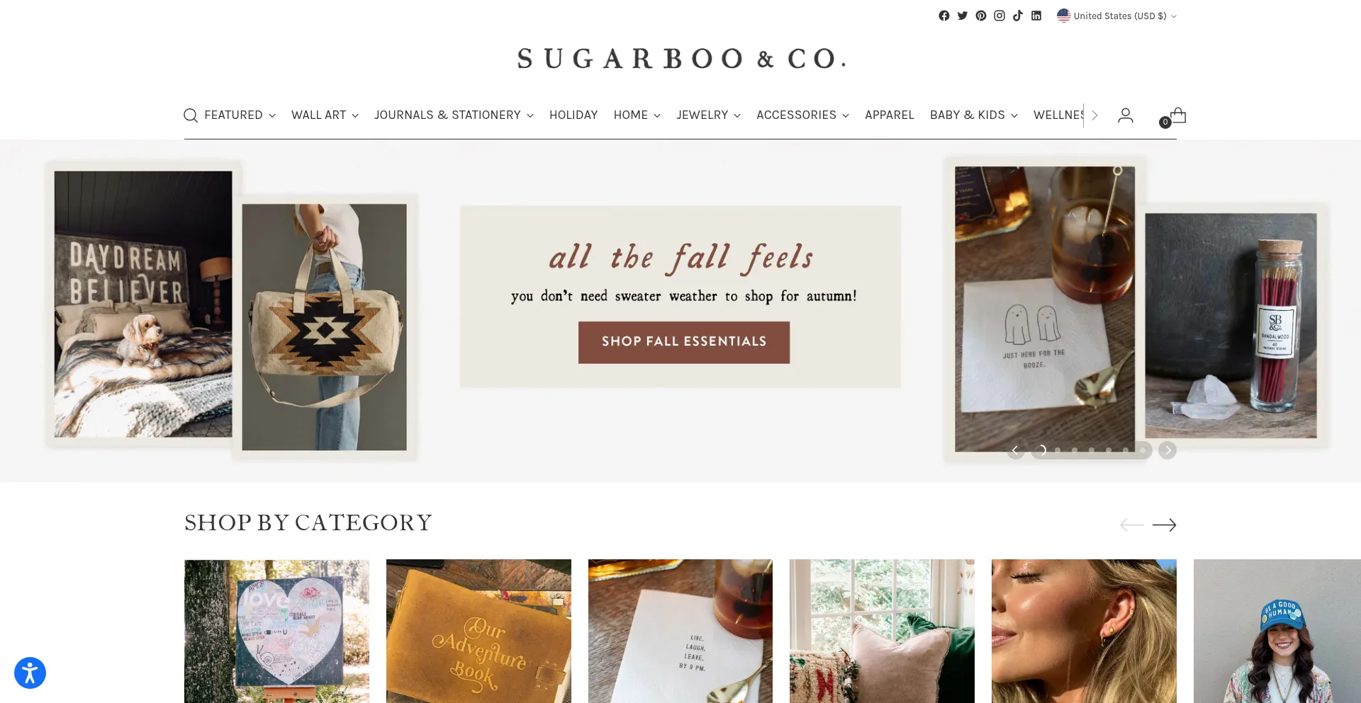 Website screenshot of Sugarbooandco.com
