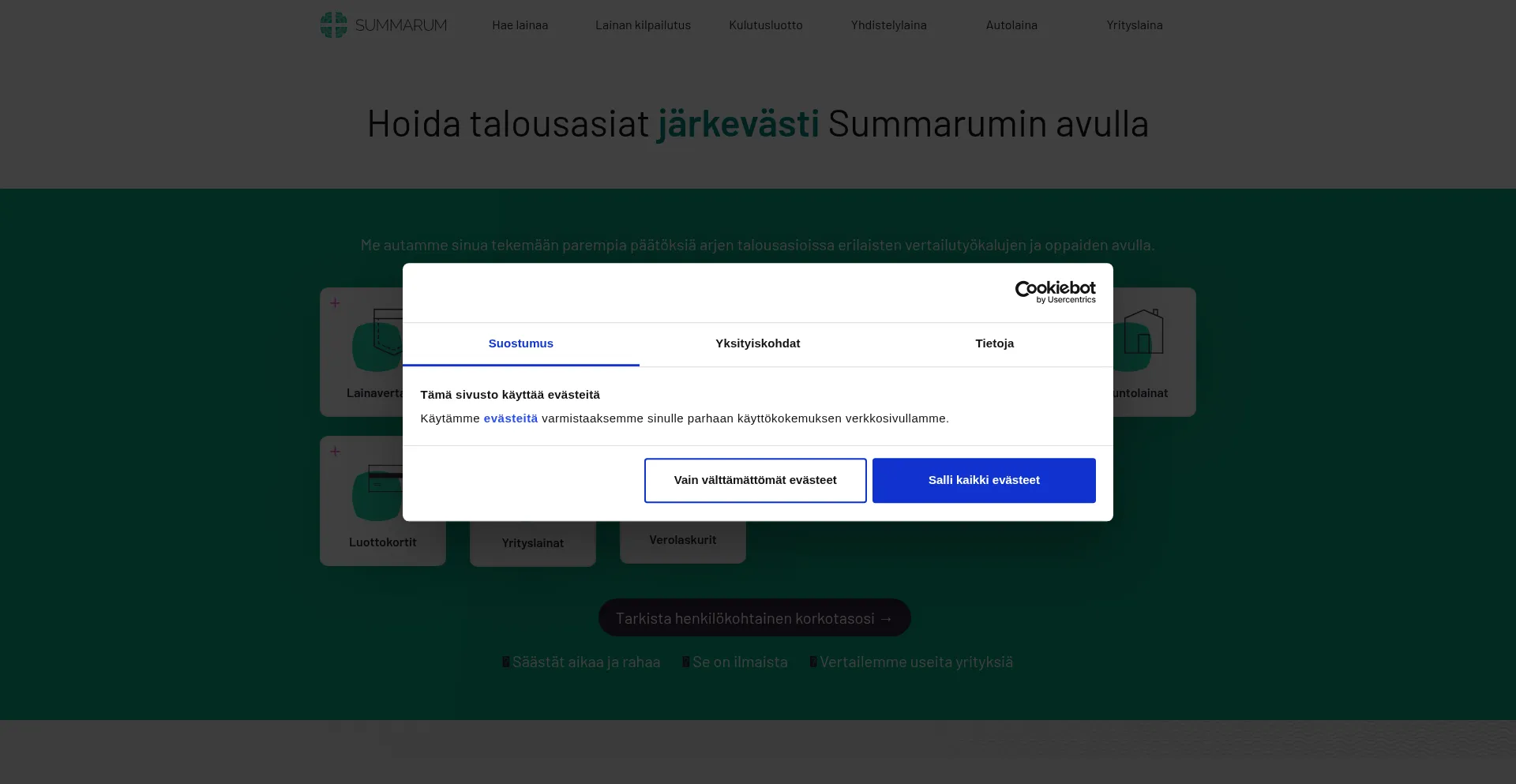 Website screenshot of Summarum.fi