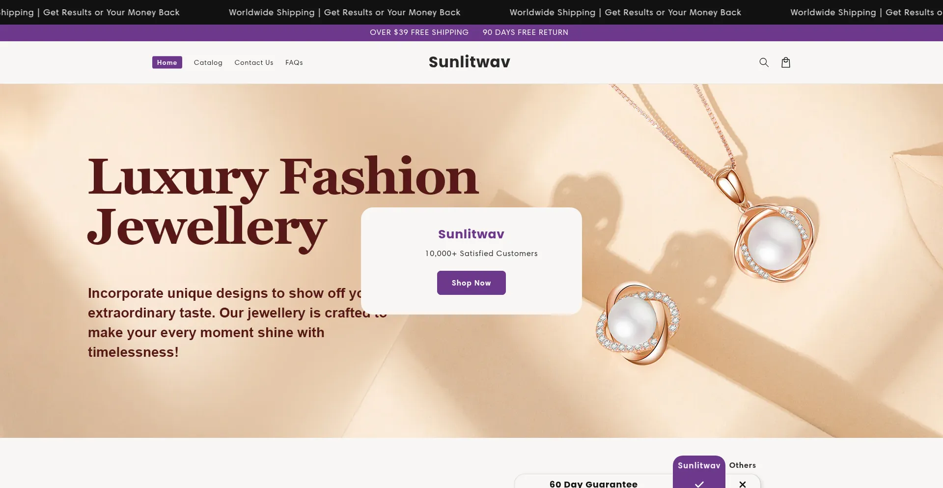Website screenshot of Sunlitwav.com
