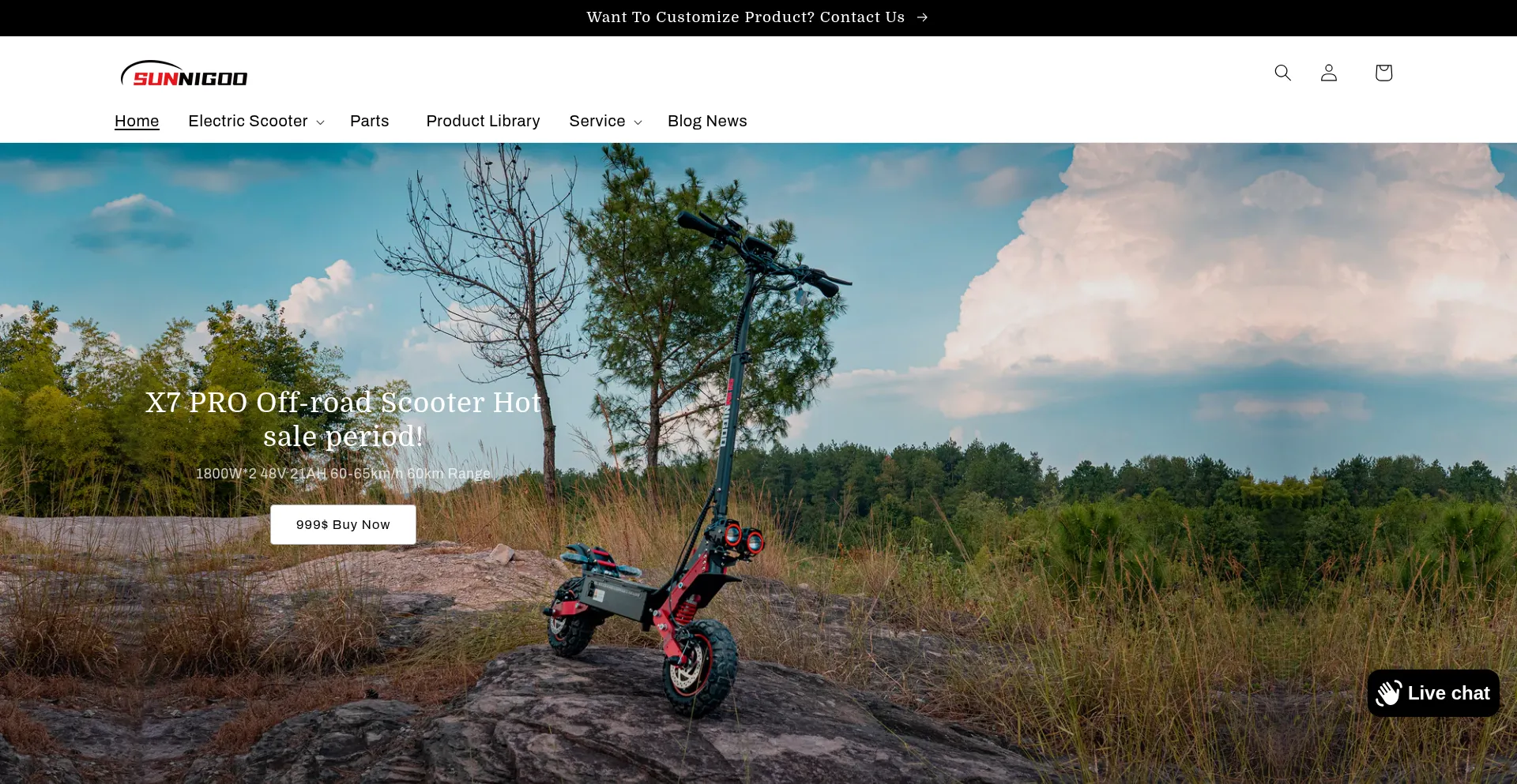 Website screenshot of Sunnigoo.com